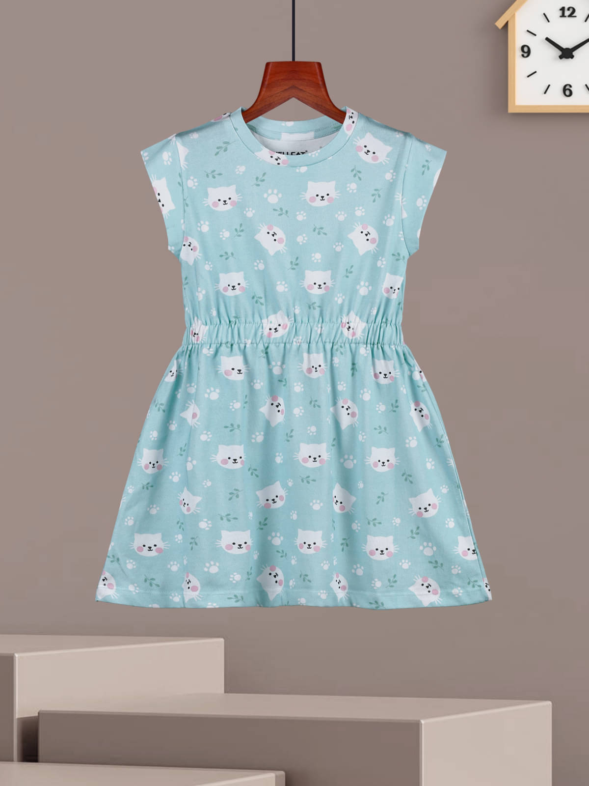 HELLCAT Cotton Blend Frock For Girls ( Pack of 1 , Sky Blue ) HELLCAT Cotton Blend Frock For Girls ( Pack of 1 , Sky Blue )