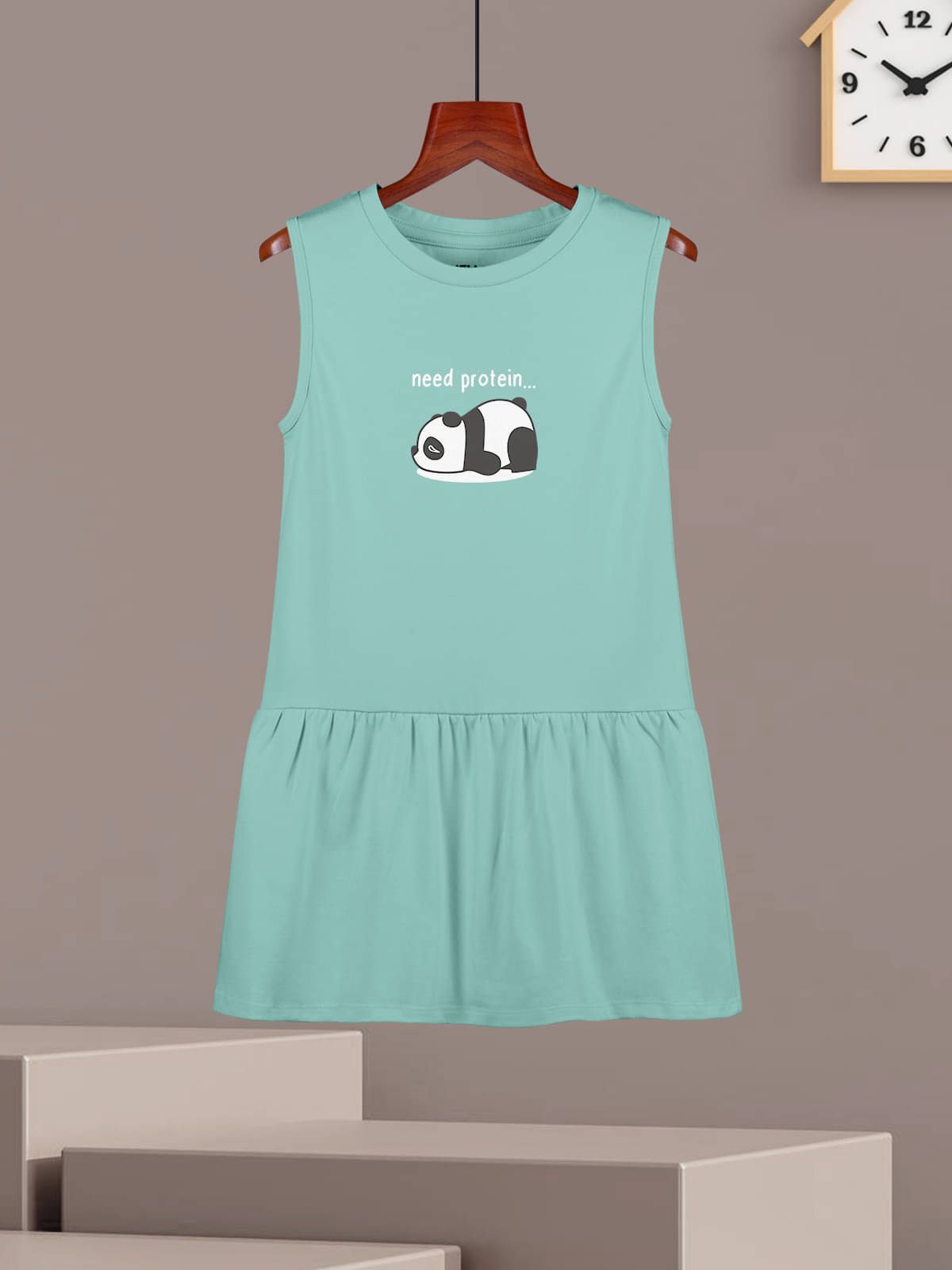HELLCAT Cotton Blend Frock For Girls ( Pack of 1 , Sea Green )     			HELLCAT Cotton Blend Frock For Girls ( Pack of 1 , Sea Green )