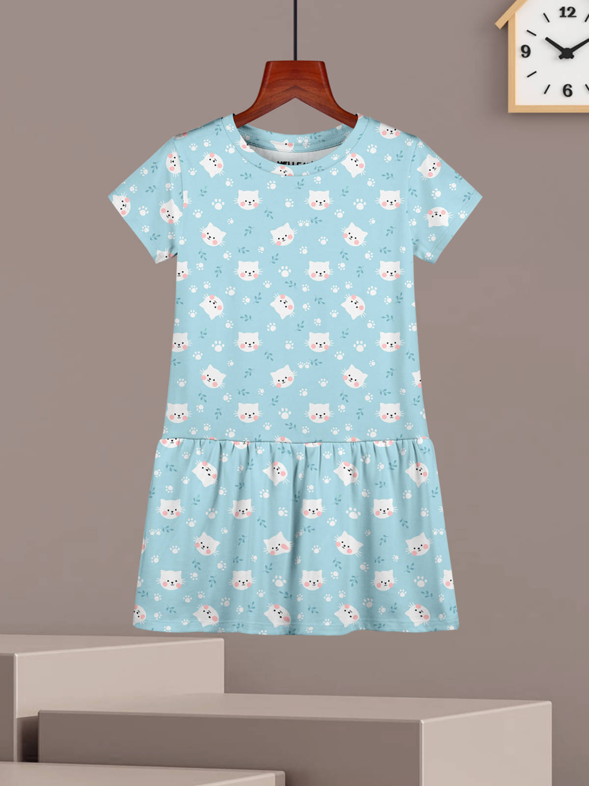 HELLCAT Cotton Blend Frock For Girls ( Pack of 1 , Sky Blue ) HELLCAT Cotton Blend Frock For Girls ( Pack of 1 , Sky Blue )