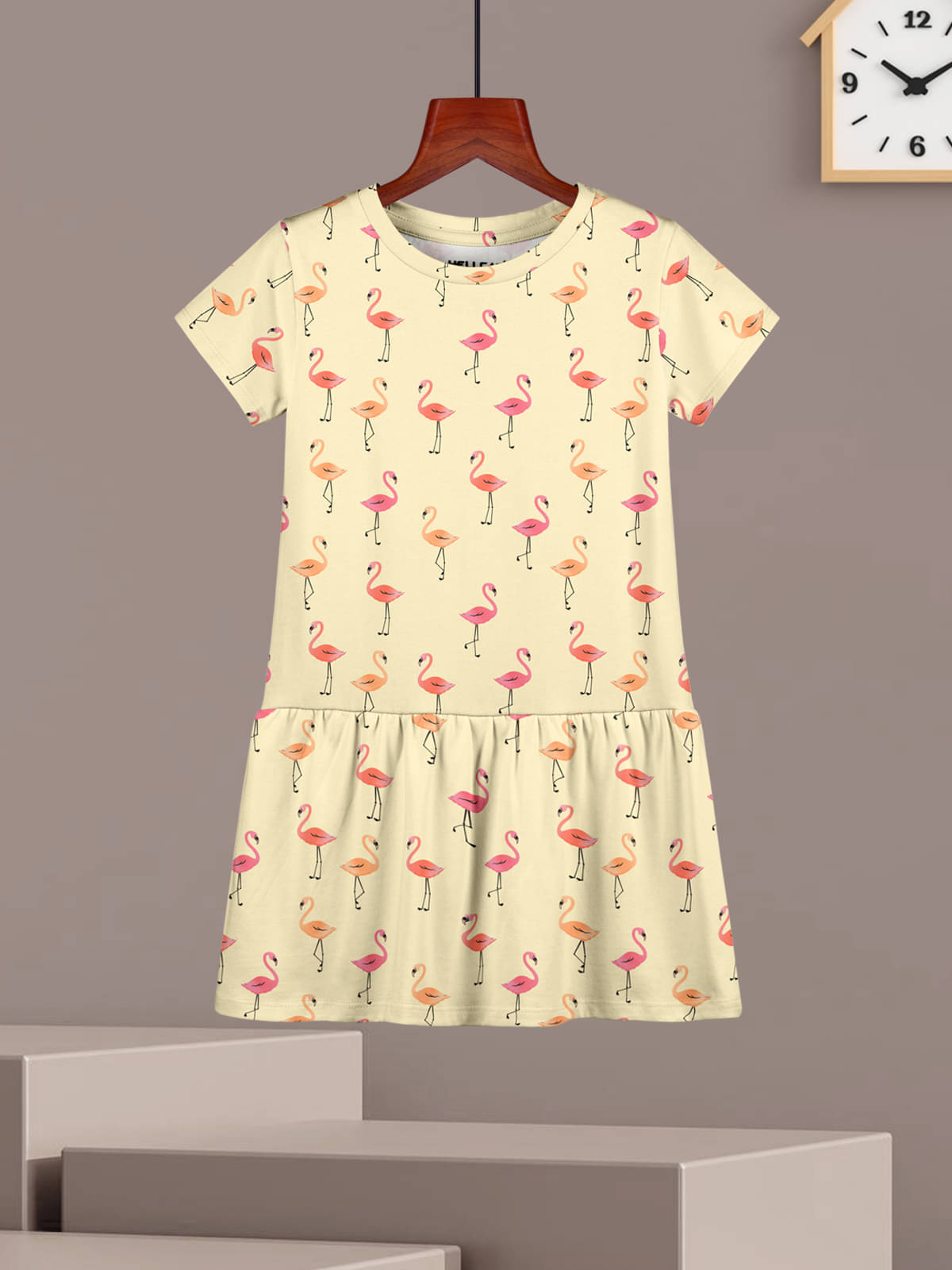     			HELLCAT Cotton Blend Frock For Girls ( Pack of 1 , Yellow )