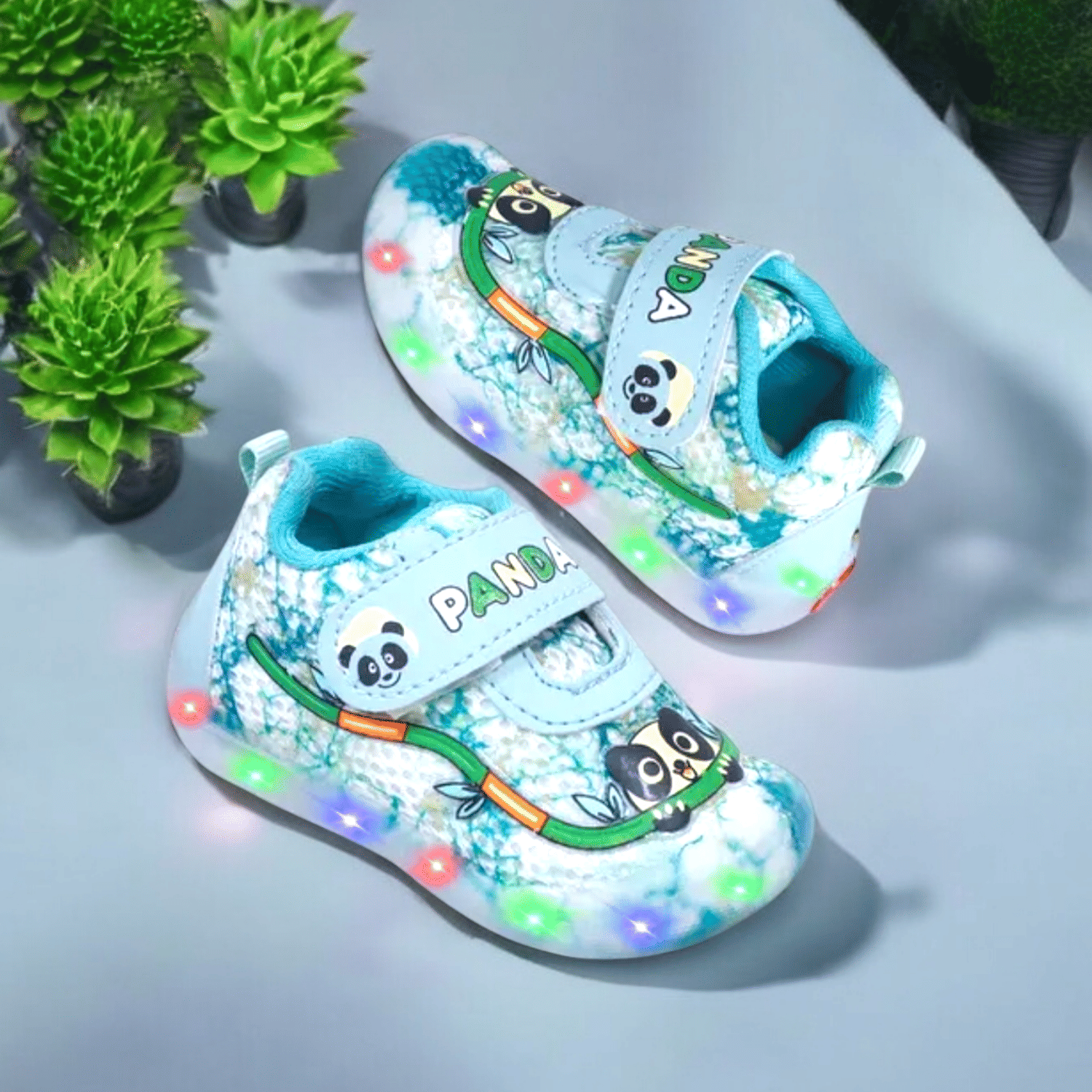     			ICONIC ME - SkyBlue Boy's LED Shoes ( 1 Pair )