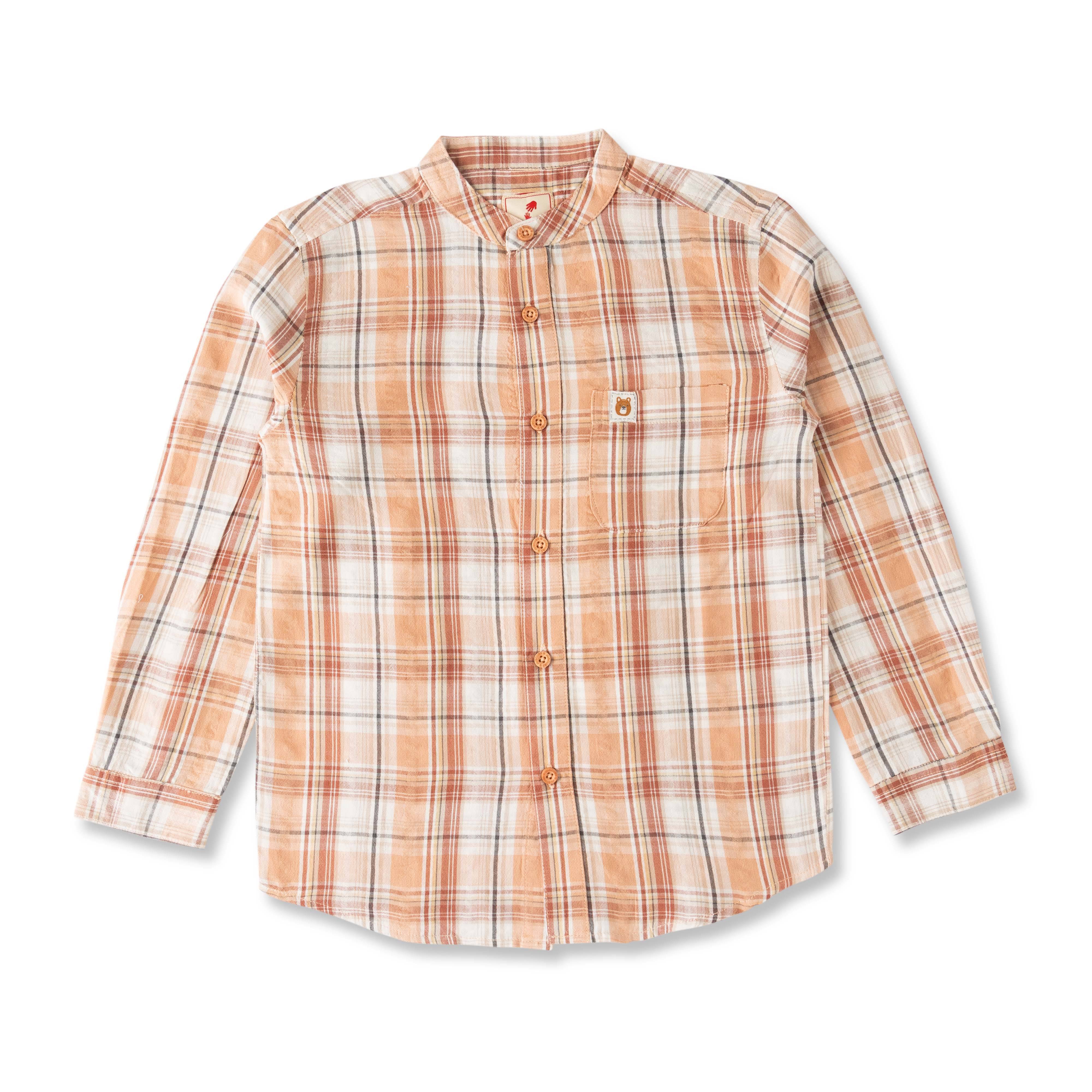     			Juscubs Pack of 1 Boys 100% Cotton Full Sleeves Shirt ( Orange )