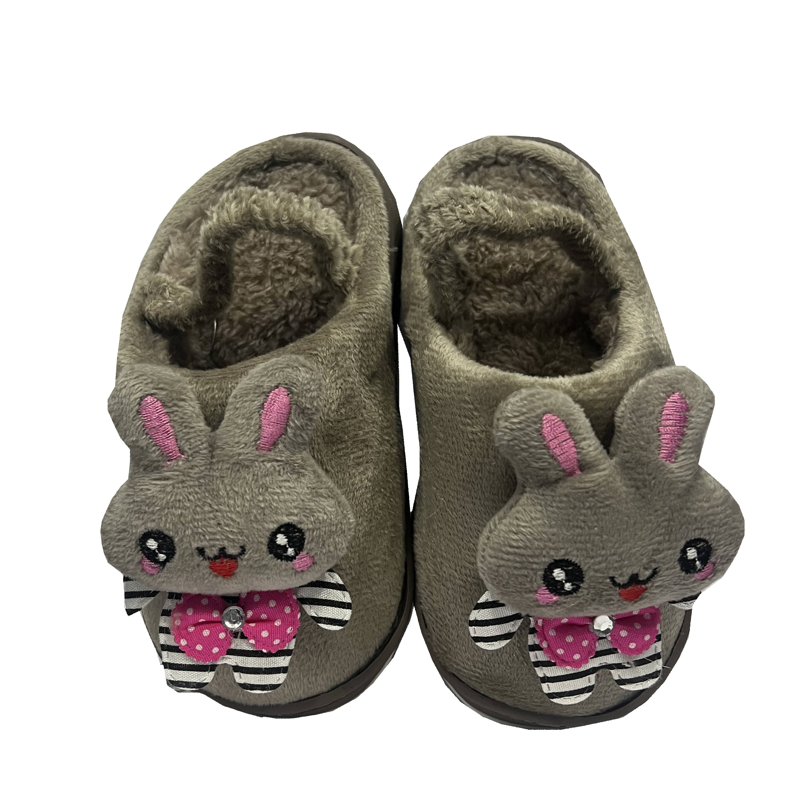     			Kid's Winter Warm Anti-slip Fluffy Home Slippers/Indoor Carpet Slippers Grey Color