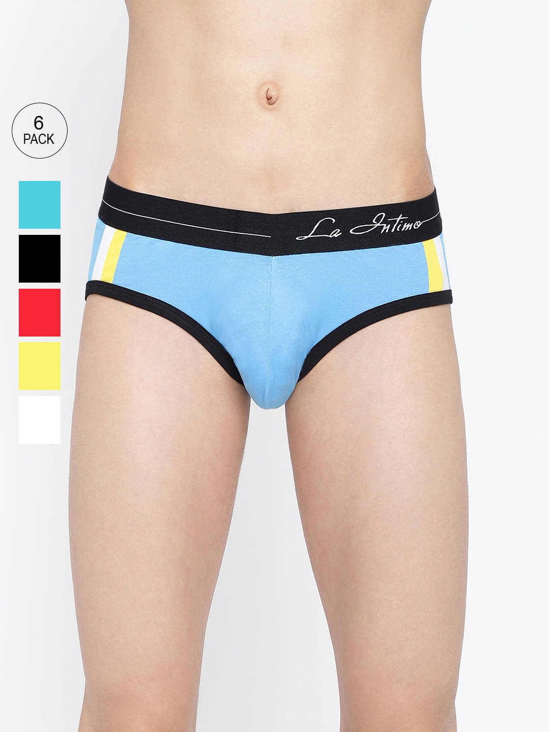 La Intimo Pack of 6 Cotton Blend Briefs For Men's ( Multicolor ) La Intimo Pack of 6 Cotton Blend Briefs For Men's ( Multicolor )