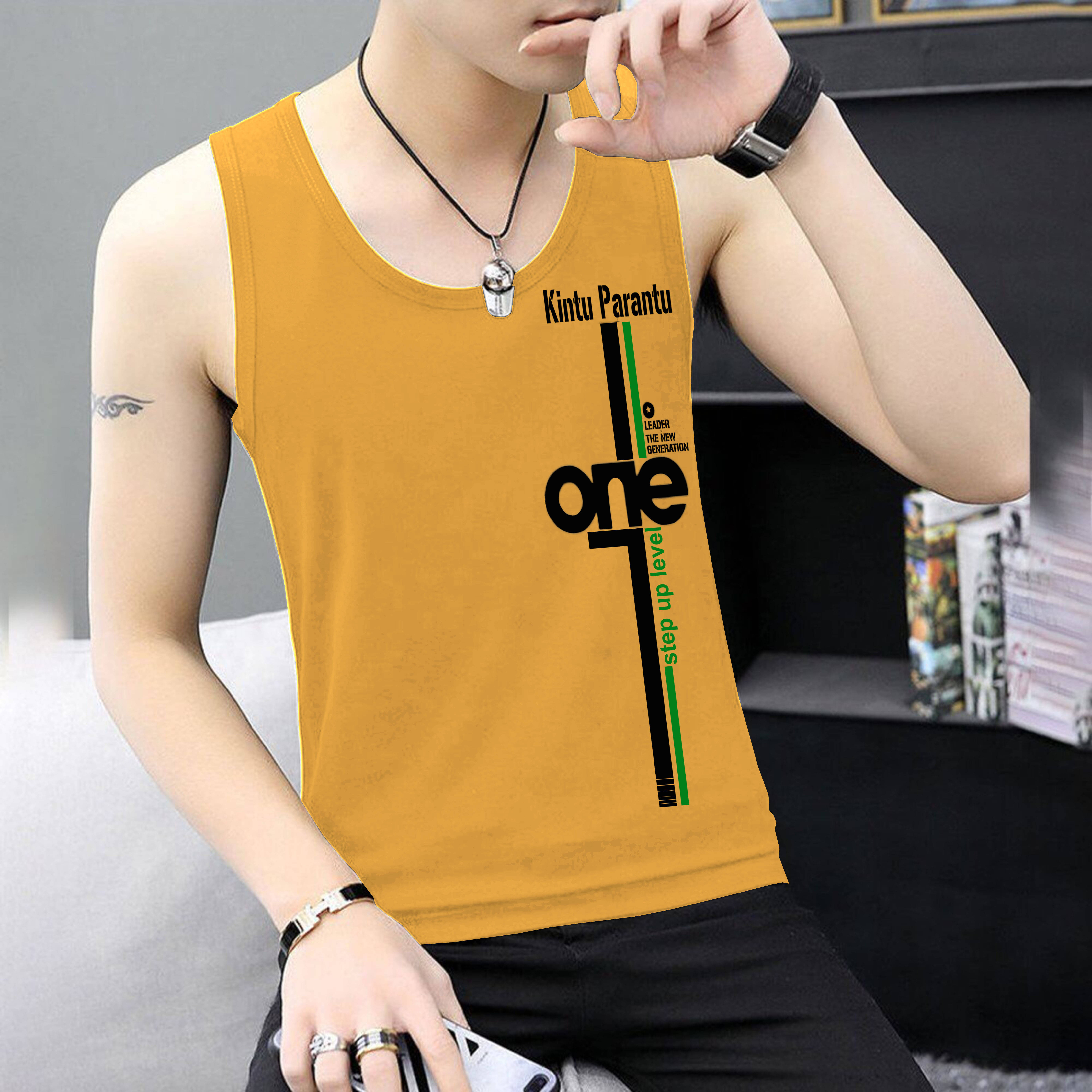 Lecowar Pack of 1 Polyester Basic Vest For Men ( Mustard ) Lecowar Pack of 1 Polyester Basic Vest For Men ( Mustard )