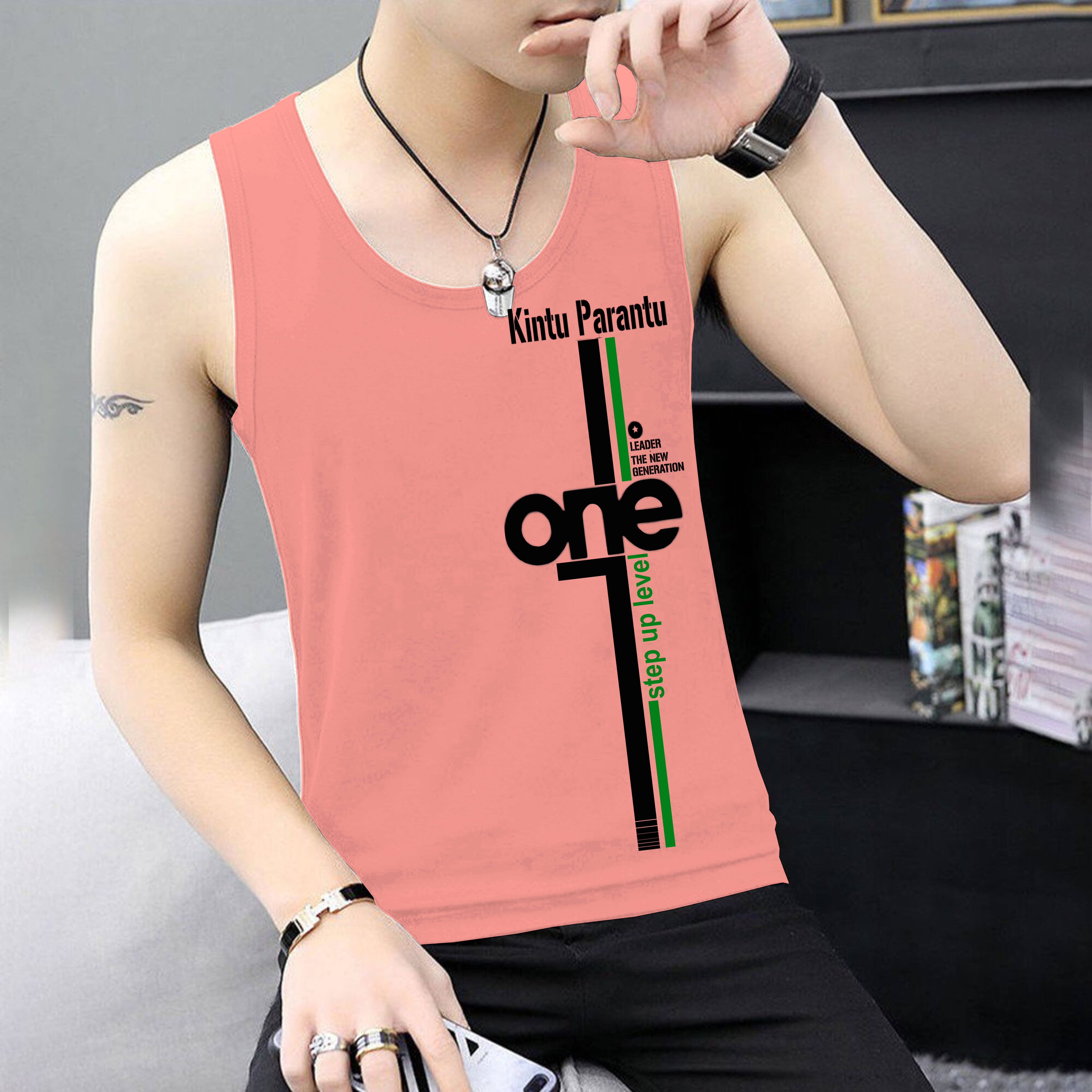 Lecowar Pack of 1 Polyester Basic Vest For Men ( Peach ) Lecowar Pack of 1 Polyester Basic Vest For Men ( Peach )