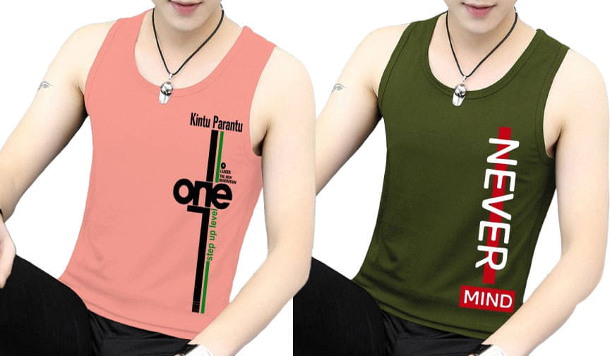     			Lecowar Pack of 2 Polyester Basic Vest For Men ( Multicolor5 )
