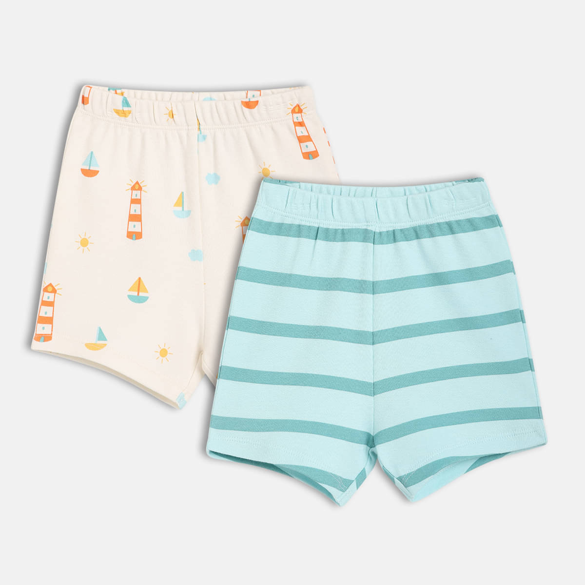     			MINI KLUB Pack of 2 Baby Boys Cotton Shorts ( Multicolor )