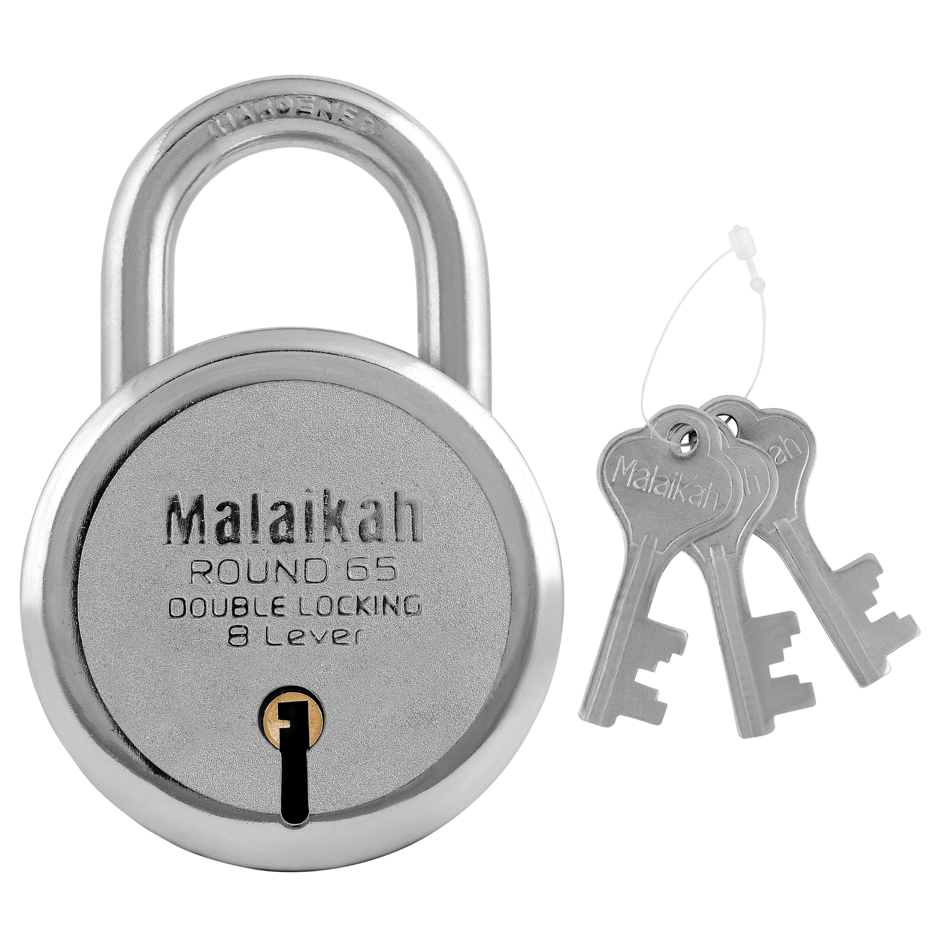 Malaikah Round 65mm Double Locking 8 Lever Comes With 3 Keys Pack Of 1