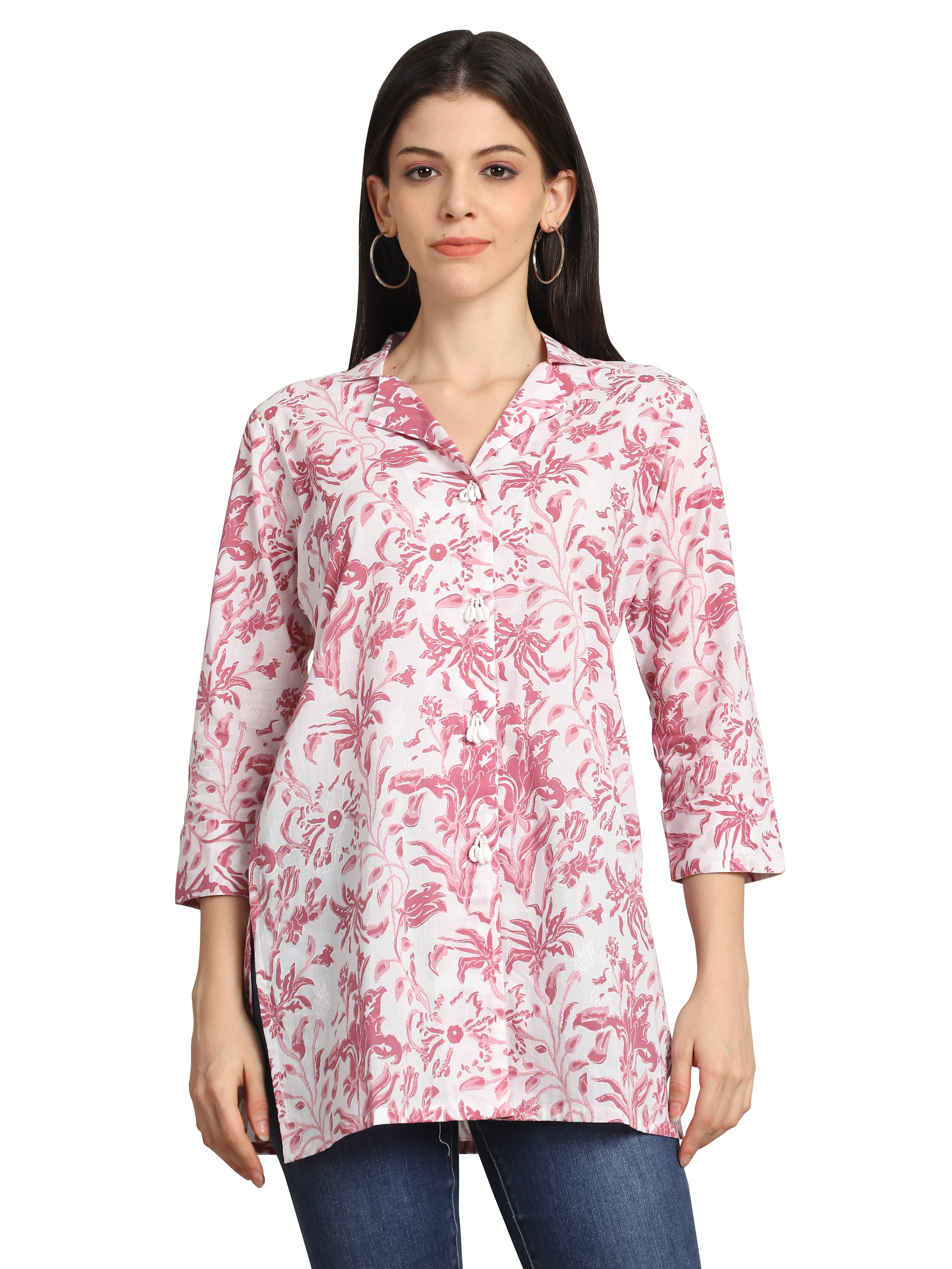 Rajnandini Women's Cotton Tunic ( White ) Rajnandini Women's Cotton Tunic ( White )