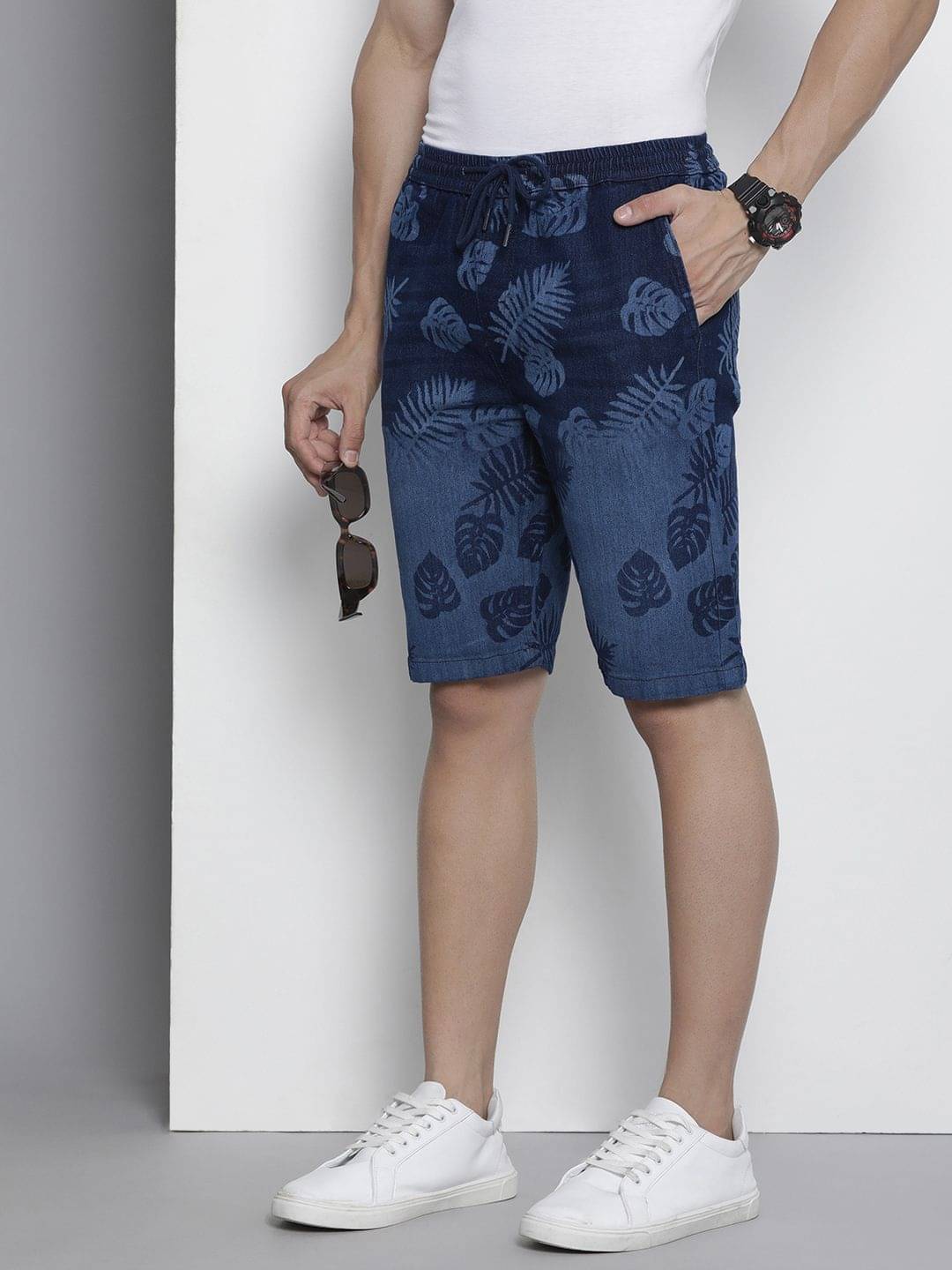 The Indian Garage Co. BLUE Cotton Blend Men's Denim Shorts ( Pack of 1 )     			The Indian Garage Co. BLUE Cotton Blend Men's Denim Shorts ( Pack of 1 )