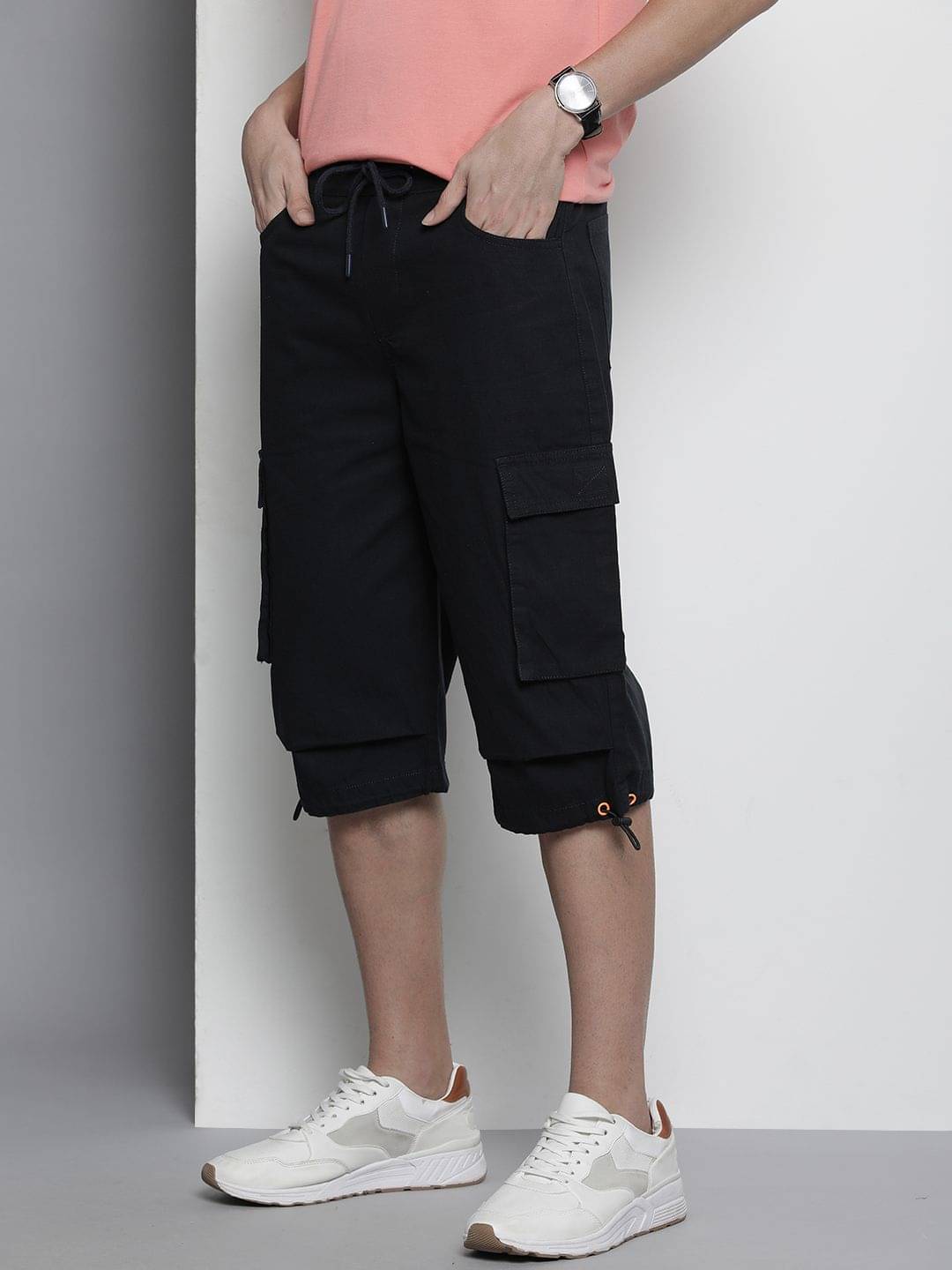 The Indian Garage Co. Black Cotton Men's Cargos ( Pack of 1 ) The Indian Garage Co. Black Cotton Men's Cargos ( Pack of 1 )