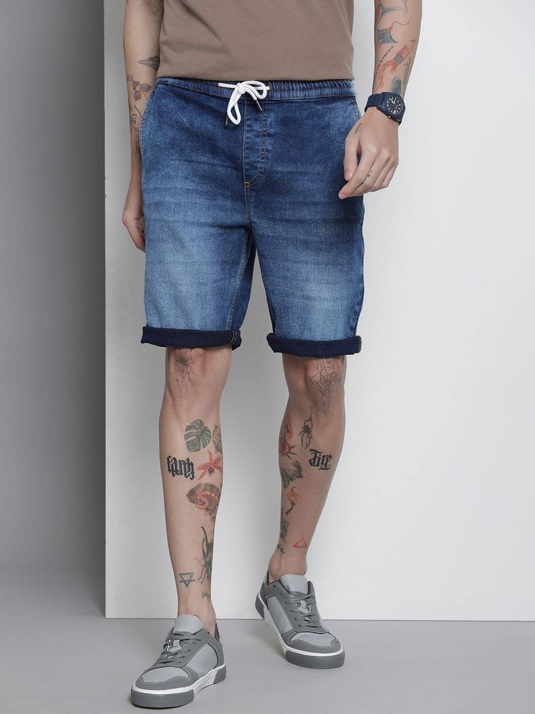 The Indian Garage Co. Blue Cotton Blend Men's Denim Shorts ( Pack of 1 ) The Indian Garage Co. Blue Cotton Blend Men's Denim Shorts ( Pack of 1 )