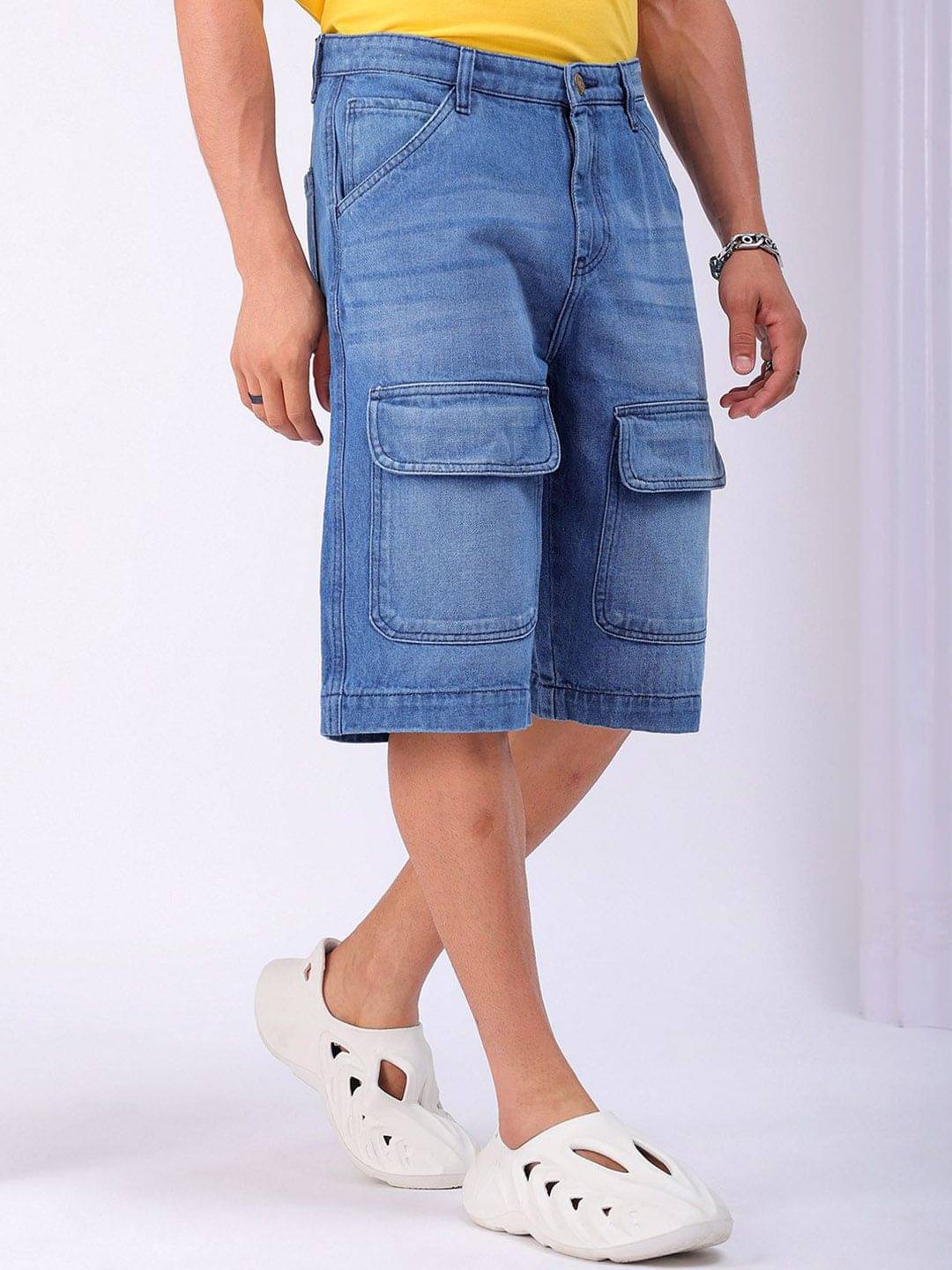 The Indian Garage Co. Blue Cotton Men's Denim Shorts ( Pack of 1 ) The Indian Garage Co. Blue Cotton Men's Denim Shorts ( Pack of 1 )