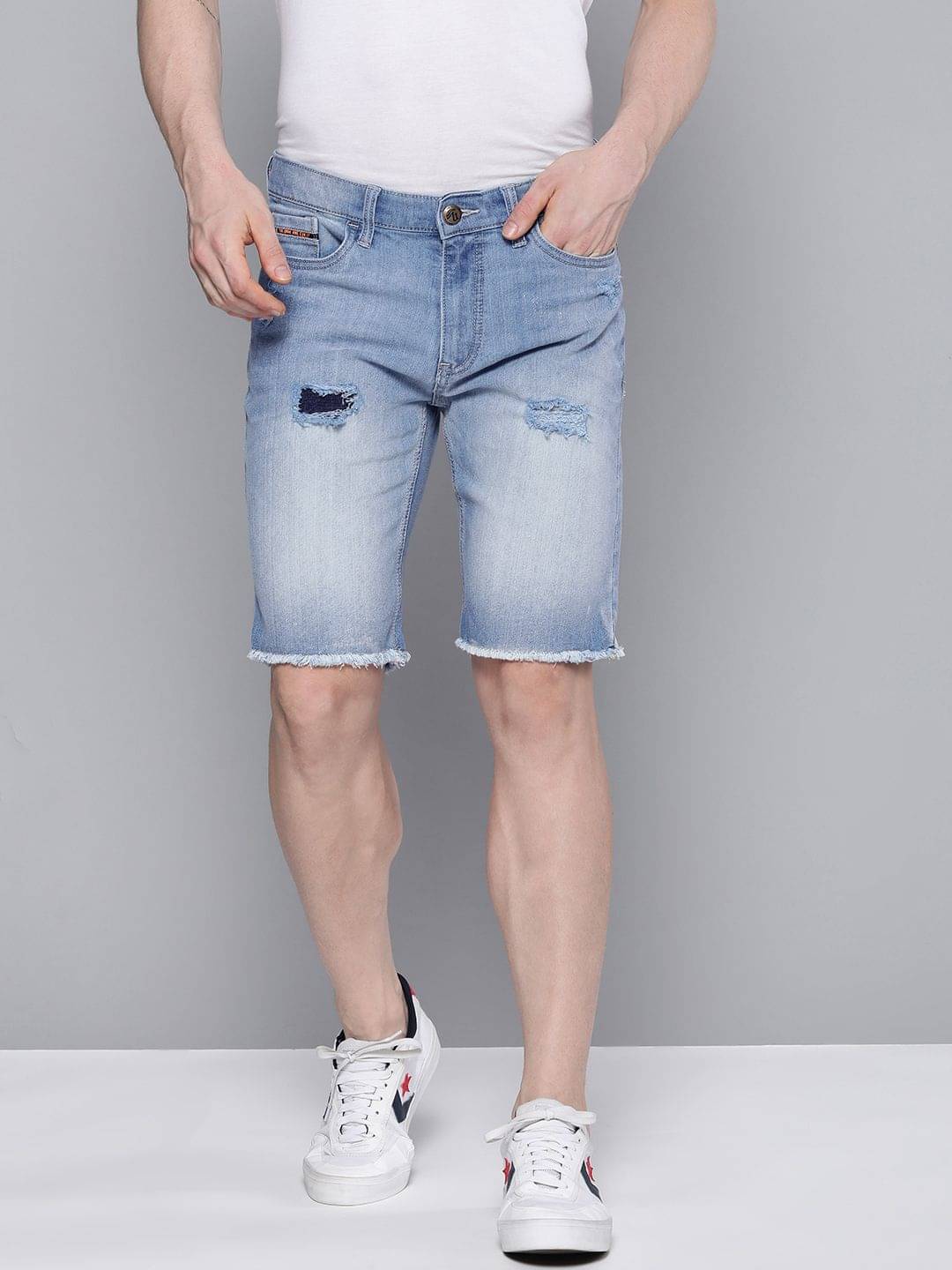 The Indian Garage Co. Blue Cotton Blend Men's Denim Shorts ( Pack of 1 ) The Indian Garage Co. Blue Cotton Blend Men's Denim Shorts ( Pack of 1 )
