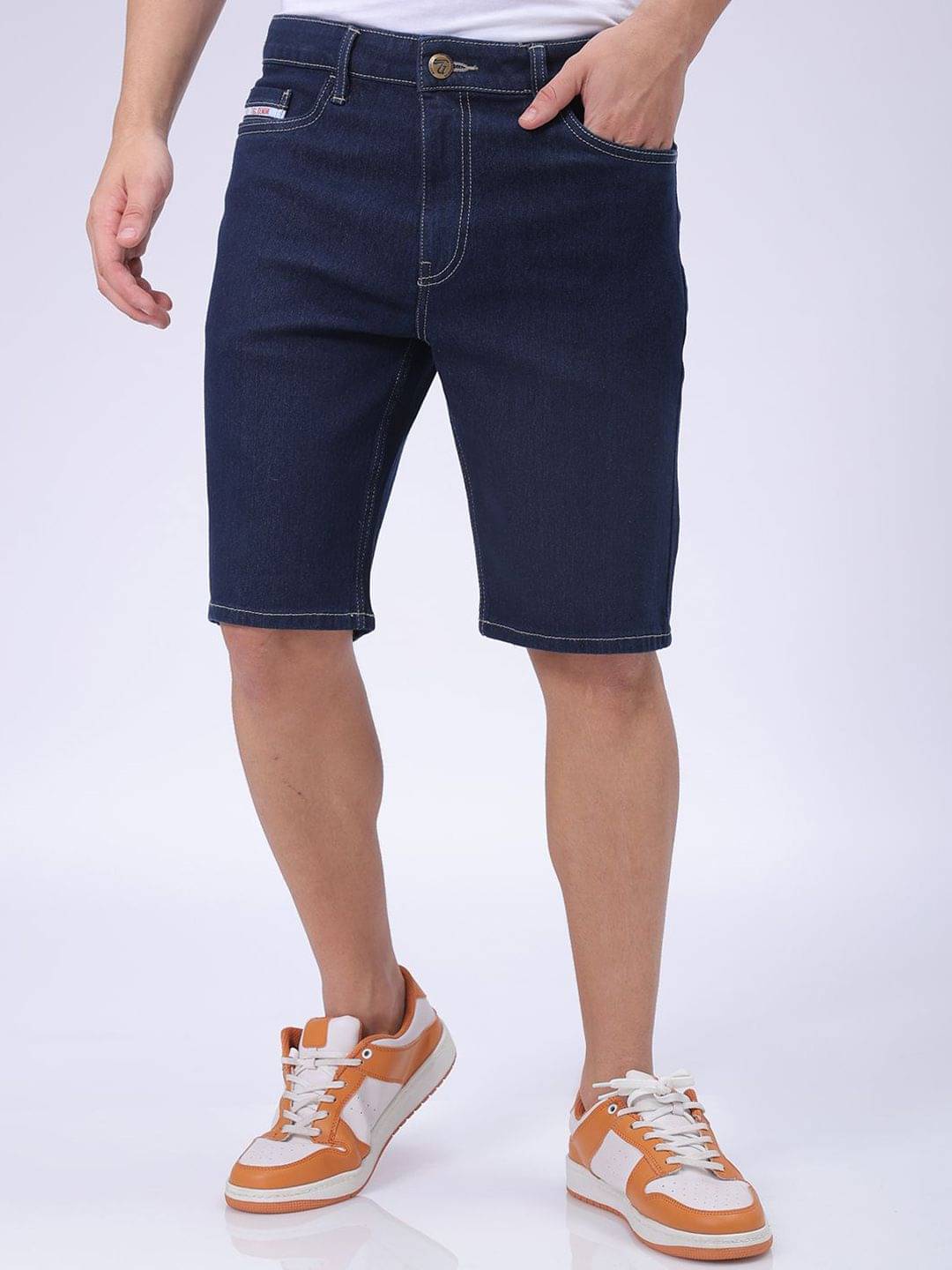 The Indian Garage Co. Blue Cotton Blend Men's Denim Shorts ( Pack of 1 ) The Indian Garage Co. Blue Cotton Blend Men's Denim Shorts ( Pack of 1 )