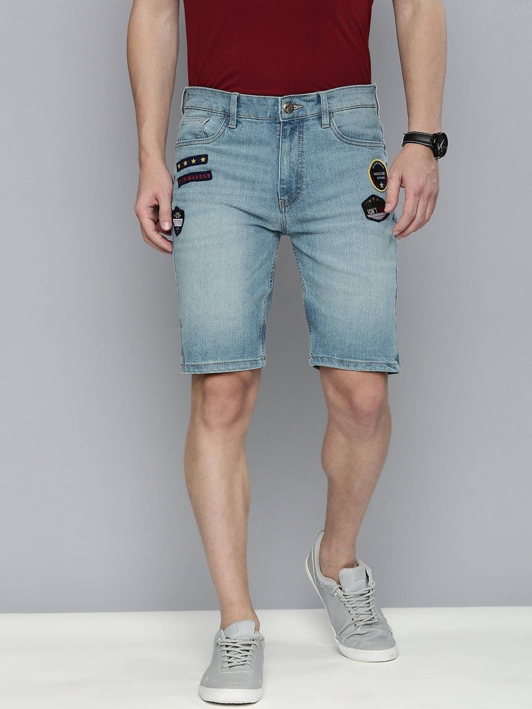The Indian Garage Co. Blue Cotton Blend Men's Denim Shorts ( Pack of 1 ) The Indian Garage Co. Blue Cotton Blend Men's Denim Shorts ( Pack of 1 )