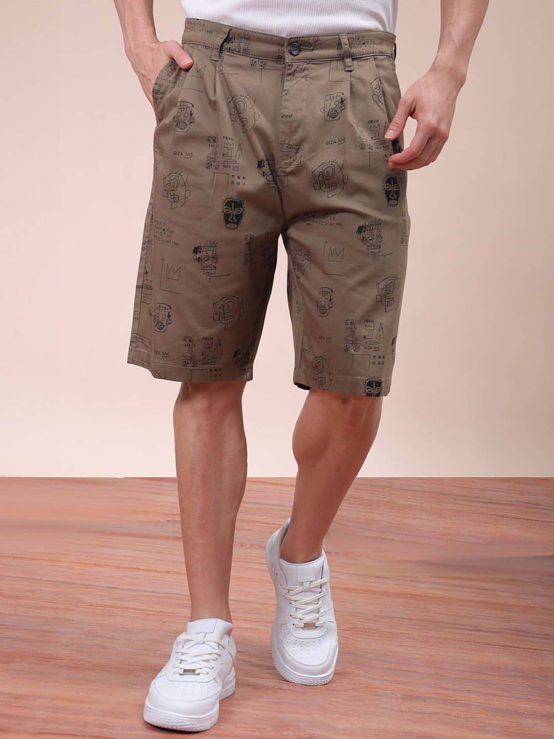    			The Indian Garage Co. Brown Cotton Blend Men's Shorts ( Pack of 1 )