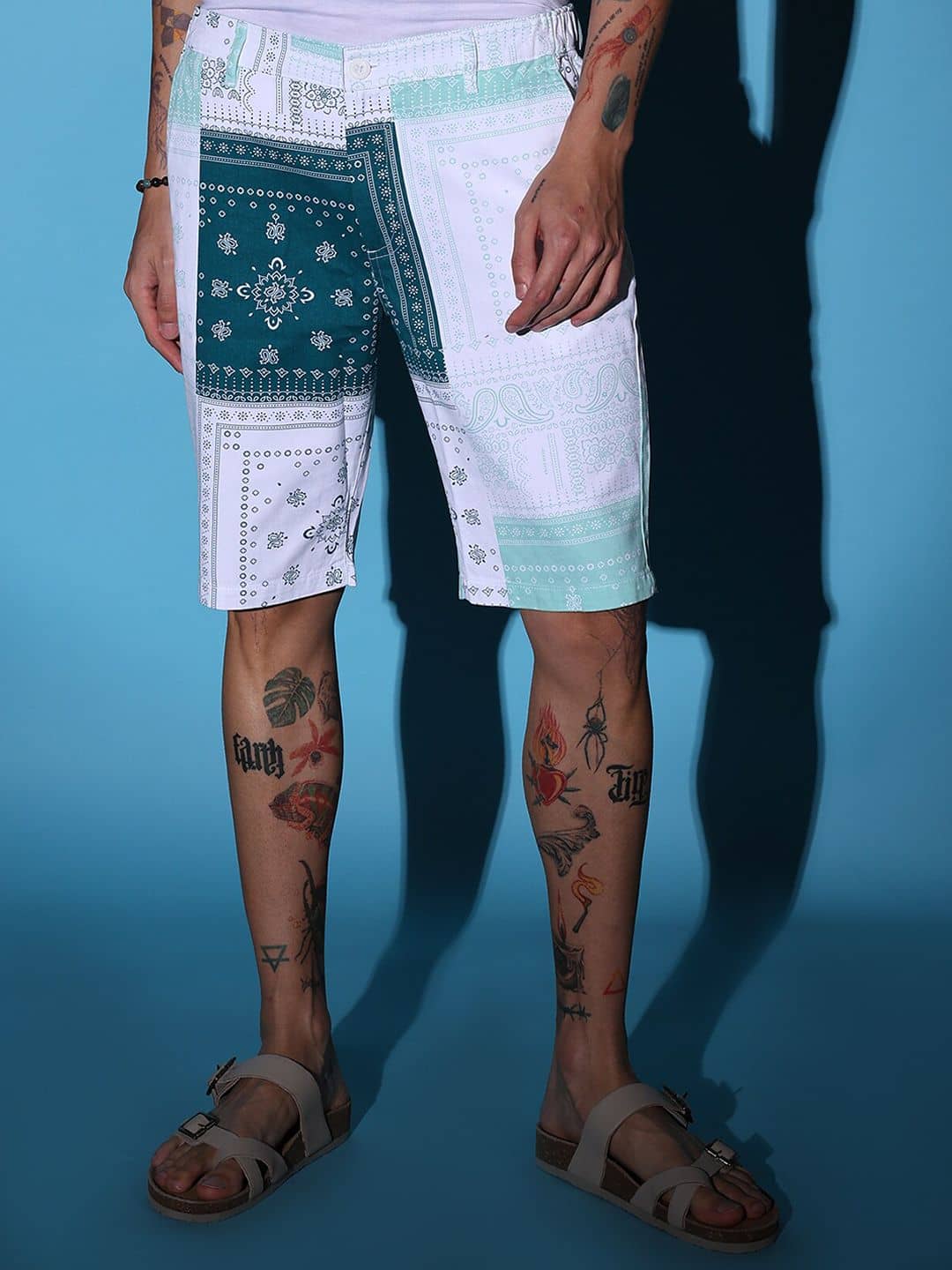 The Indian Garage Co. Mint Green Cotton Men's Shorts ( Pack of 1 ) - Shorts | Buy online on ZillyBuy