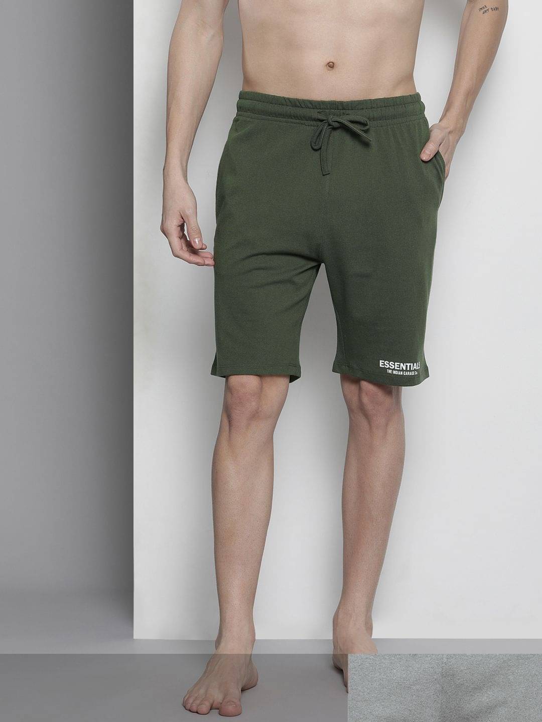 The Indian Garage Co. Olive Cotton Blend Men's Shorts ( Pack of 2 ) The Indian Garage Co. Olive Cotton Blend Men's Shorts ( Pack of 2 )