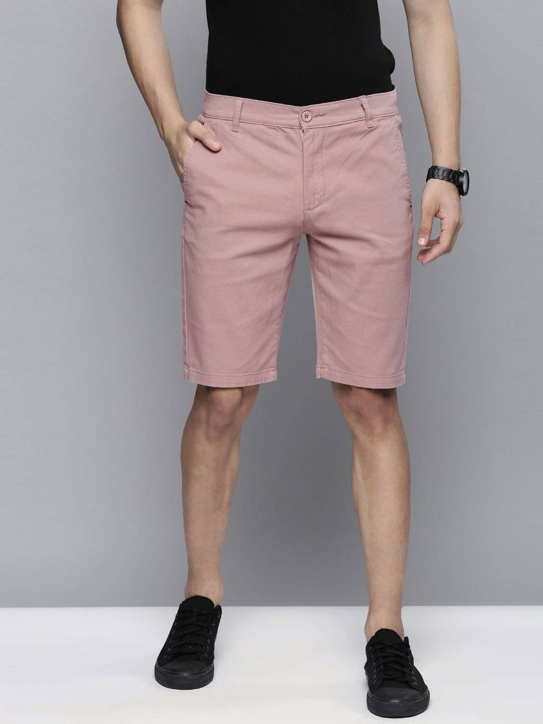 The Indian Garage Co. Pink Cotton Blend Men's Shorts ( Pack of 1 ) The Indian Garage Co. Pink Cotton Blend Men's Shorts ( Pack of 1 )