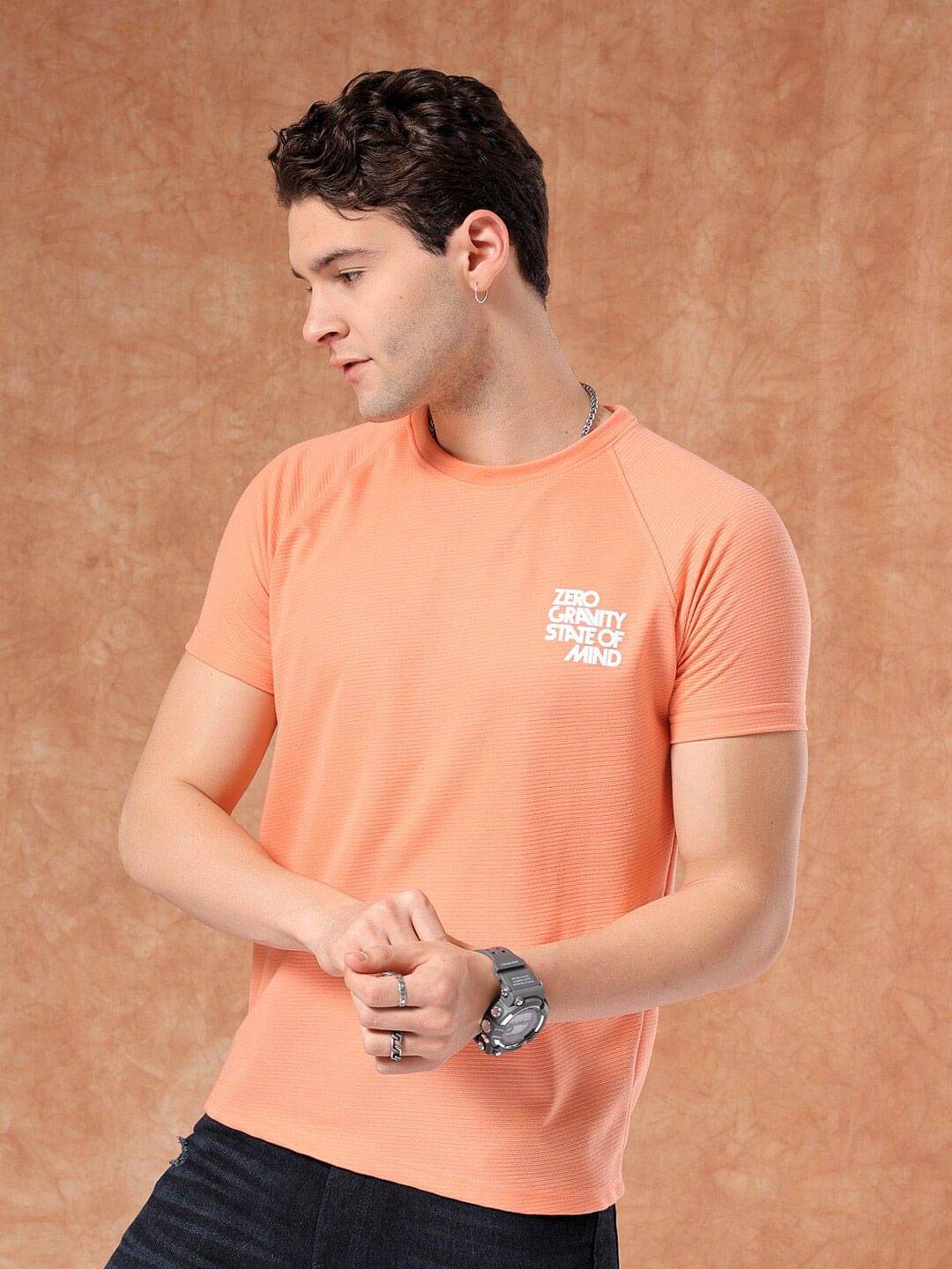 The Indian Garage Co. Polyester Regular Fit Printed Half Sleeves Men's Round T-Shirt - Orange ( Pack of 1 ) The Indian Garage Co. Polyester Regular Fit Printed Half Sleeves Men's Round T-Shirt - Orange ( Pack of 1 )