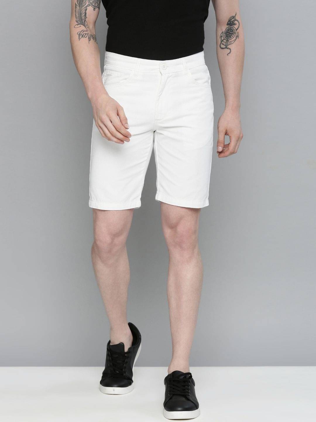 The Indian Garage Co. White Cotton Men's Chino Shorts ( Pack of 1 ) The Indian Garage Co. White Cotton Men's Chino Shorts ( Pack of 1 )