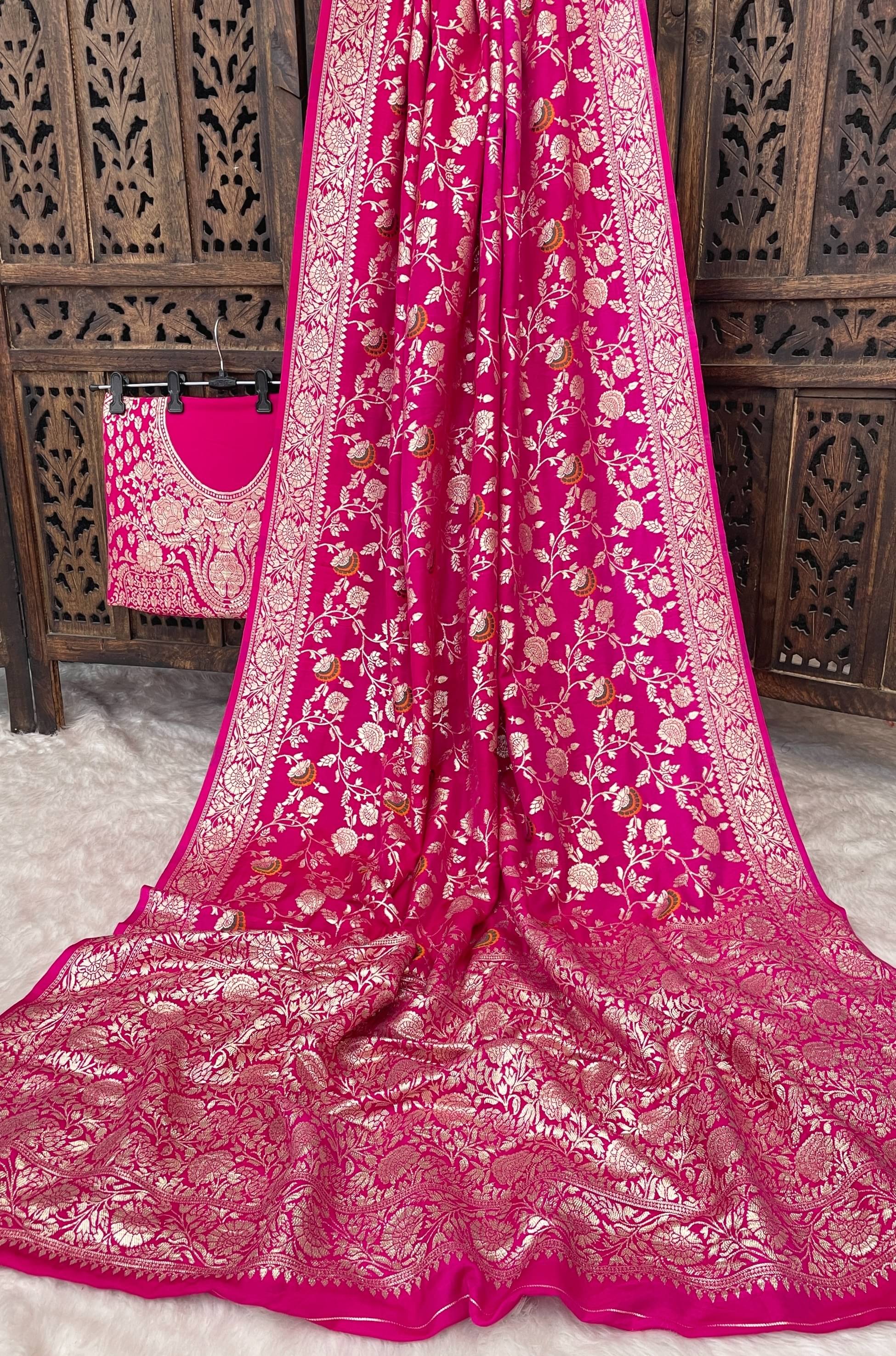 fab woven Kanjivaram Silk Woven Saree With Unstitched Blouse Piece ( Rani ) fab woven Kanjivaram Silk Woven Saree With Unstitched Blouse Piece ( Rani )
