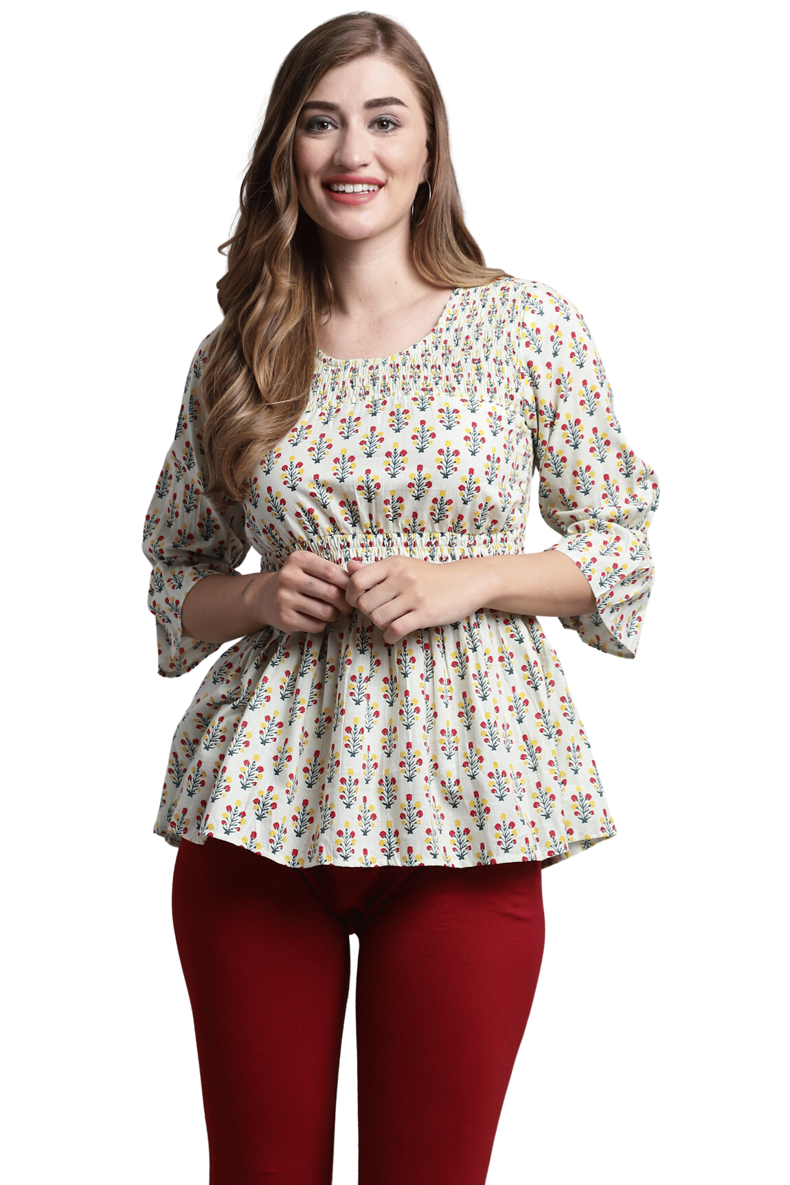 wonder weave Women's Cotton Regular Top ( Cream ) wonder weave Women's Cotton Regular Top ( Cream )