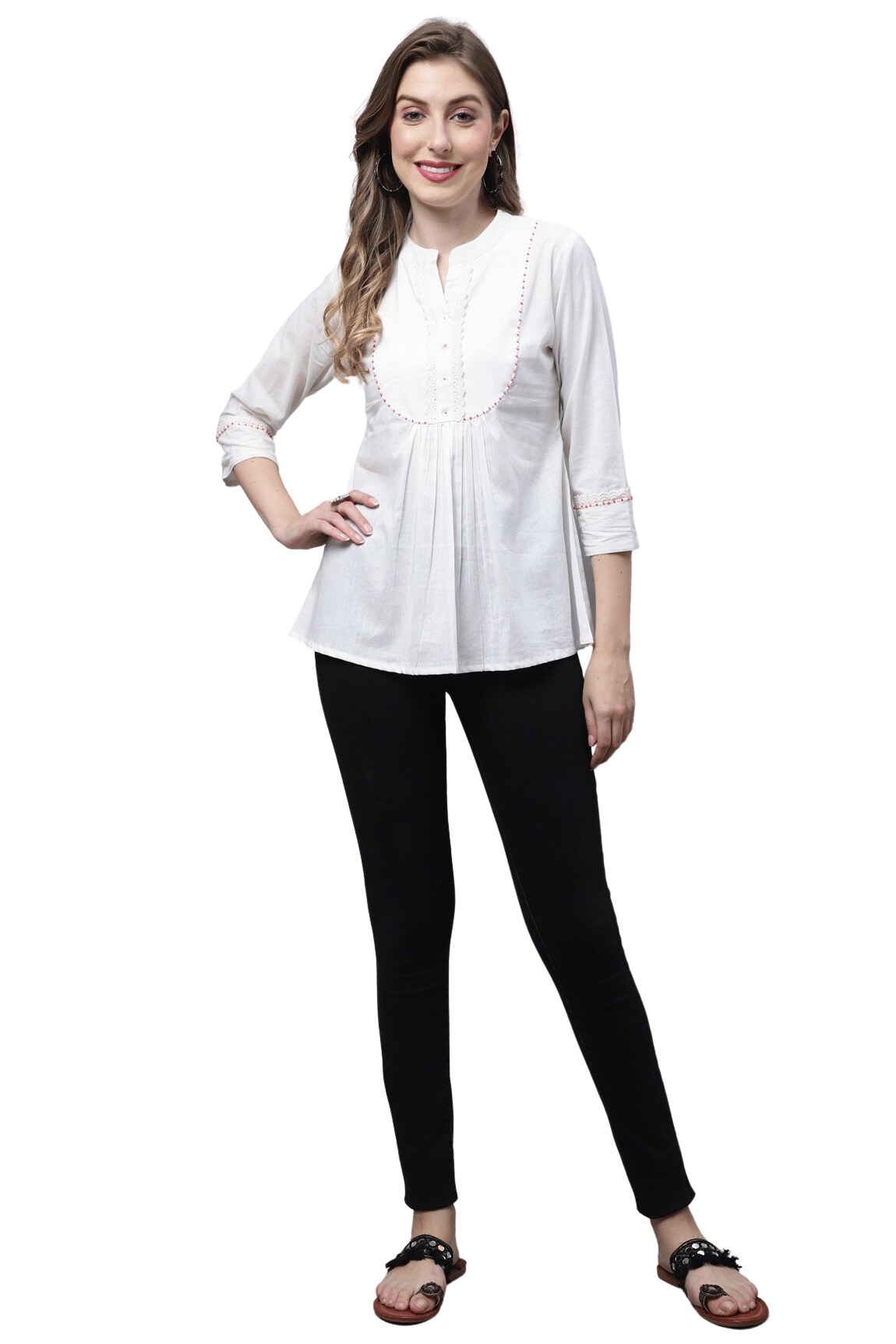 wonder weave Women's Cotton Regular Top ( Off White )     			wonder weave Women's Cotton Regular Top ( Off White )