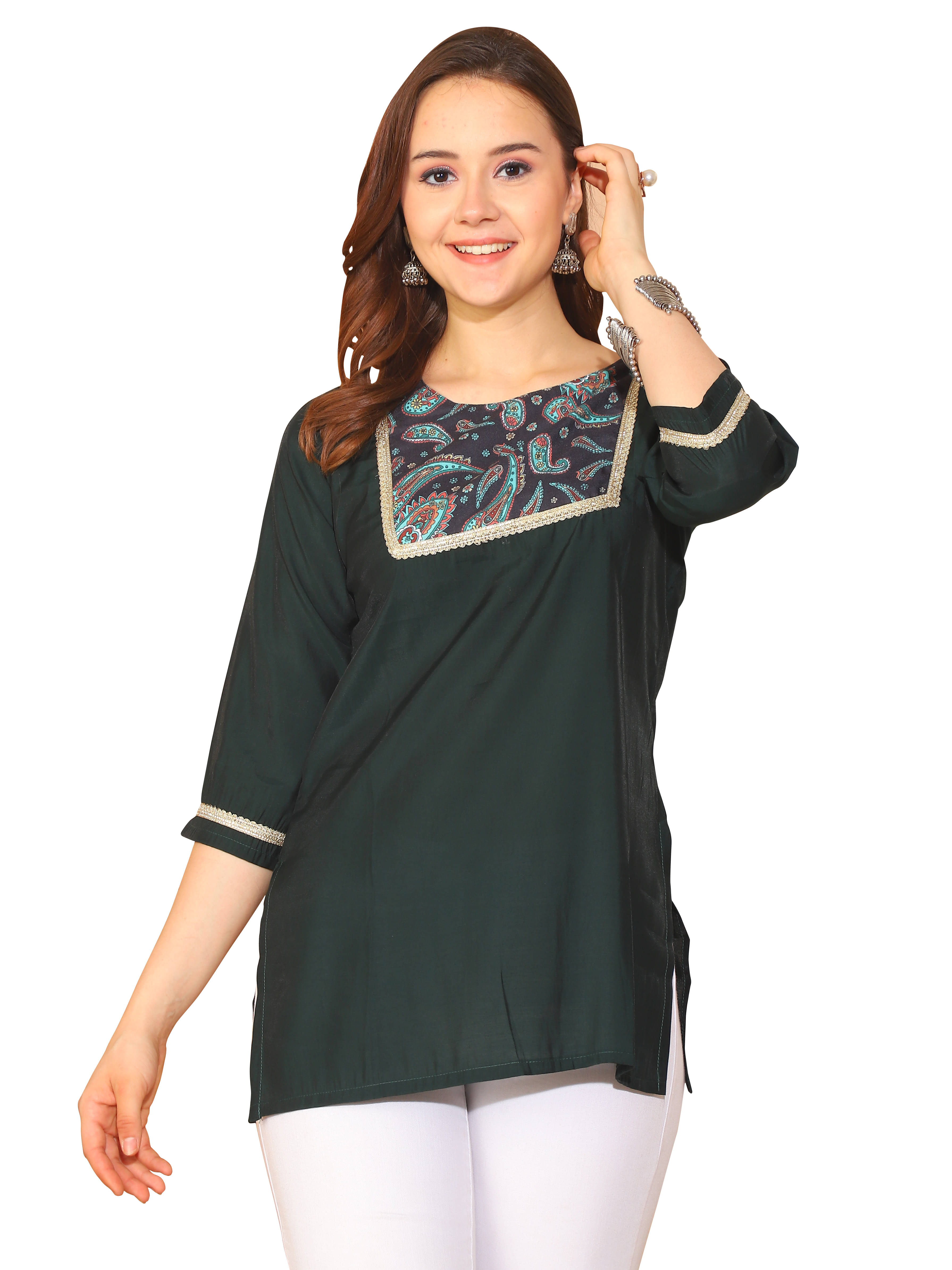 Silk Short Kurti For Women (Pack of 1) Silk Short Kurti For Women (Pack of 1)