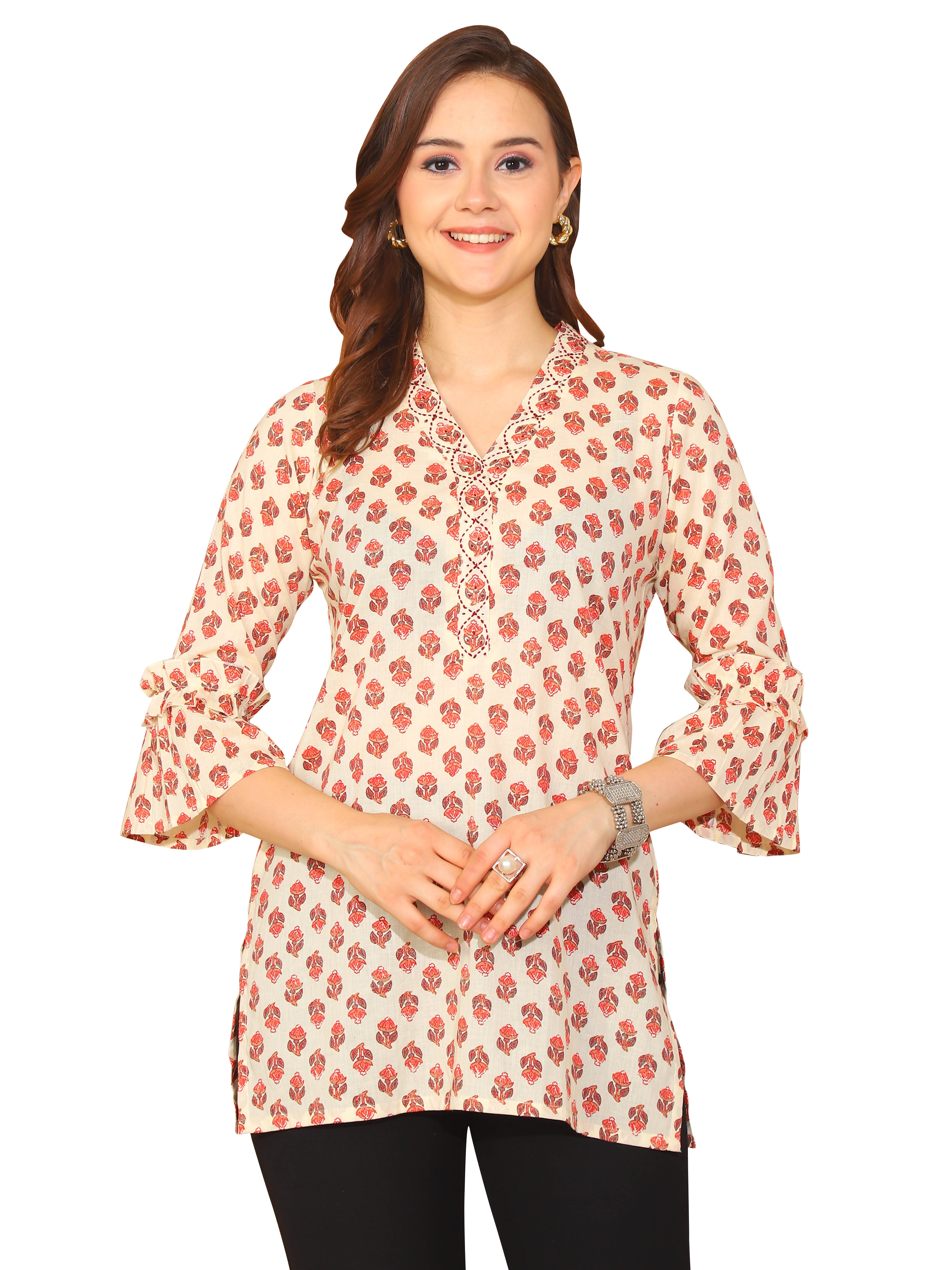 Cotton Short Kurti For Women (Pack of 1) Cotton Short Kurti For Women (Pack of 1)