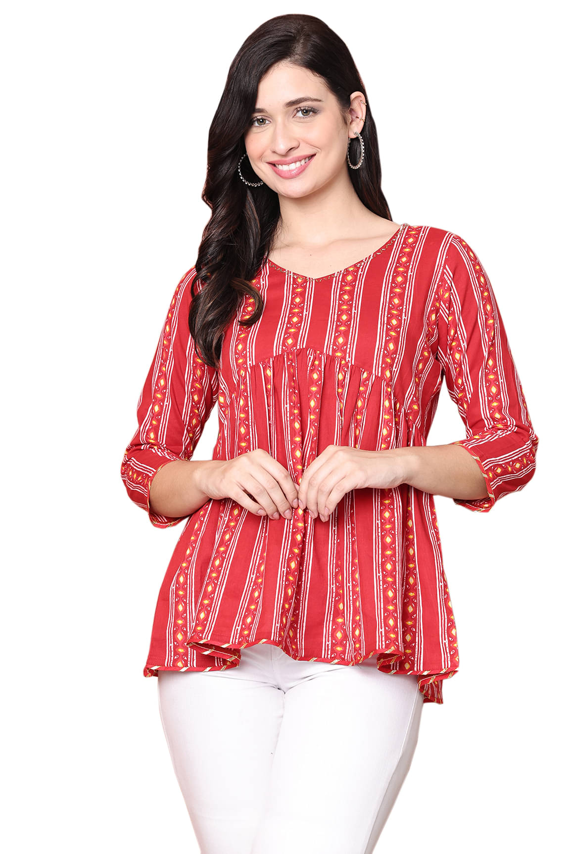 Cotton Short Kurti For Women (Pack of 1) Cotton Short Kurti For Women (Pack of 1)