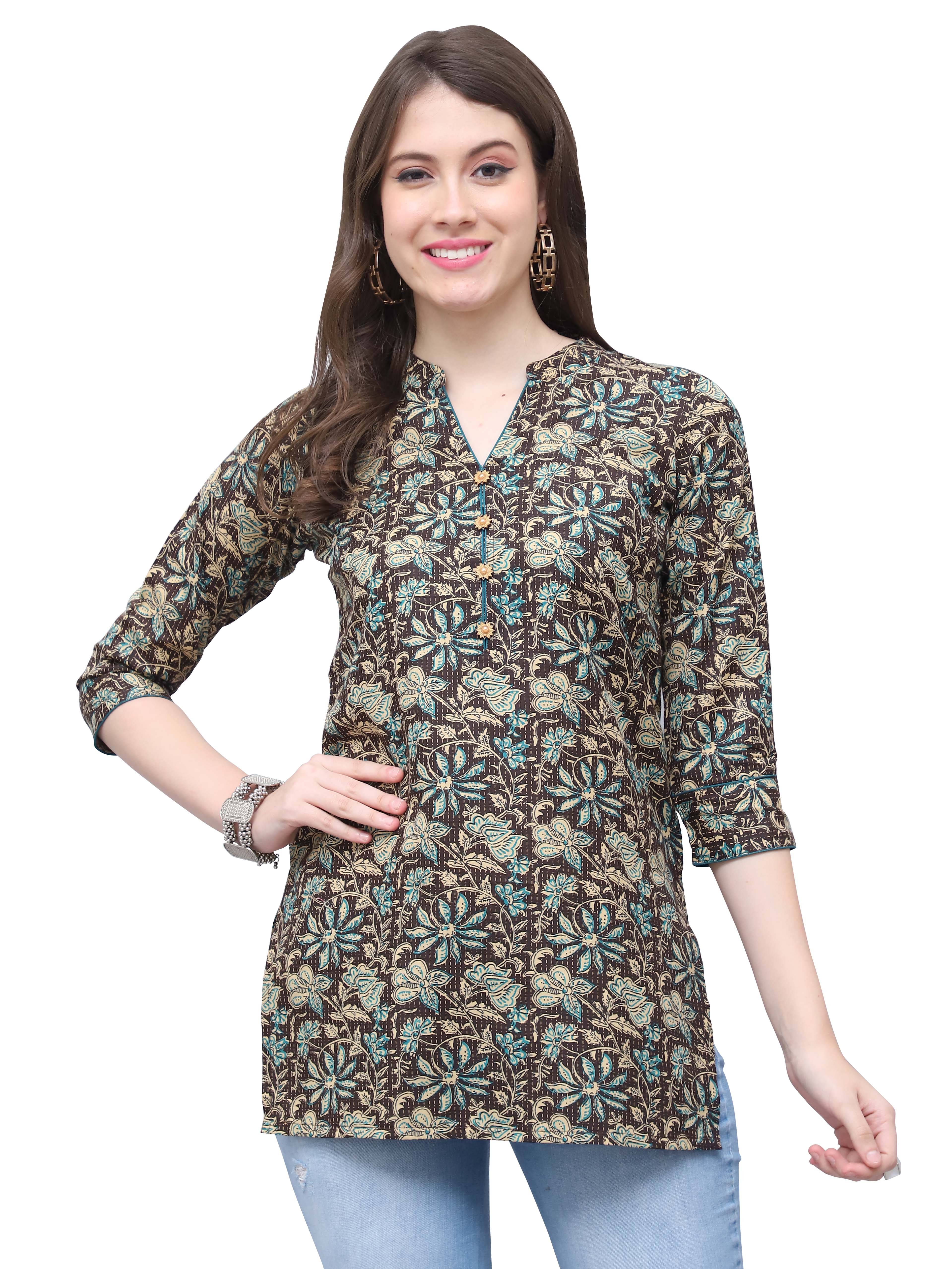 Cotton Blend Short Kurti For Women (Pack of 1) Cotton Blend Short Kurti For Women (Pack of 1)