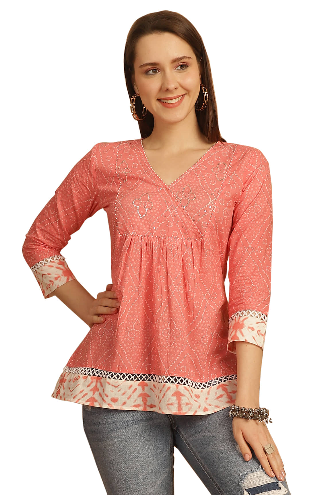 wonder weave Peach Cotton Women's Regular Top ( Pack of 1 )