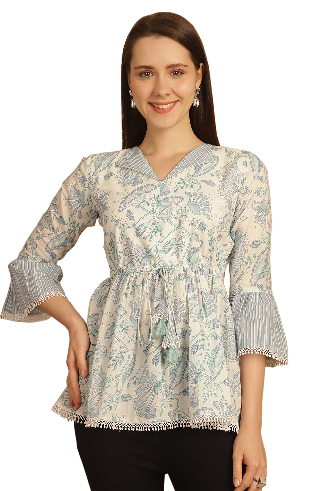 wonder weave Women's Cotton Regular Top ( White )