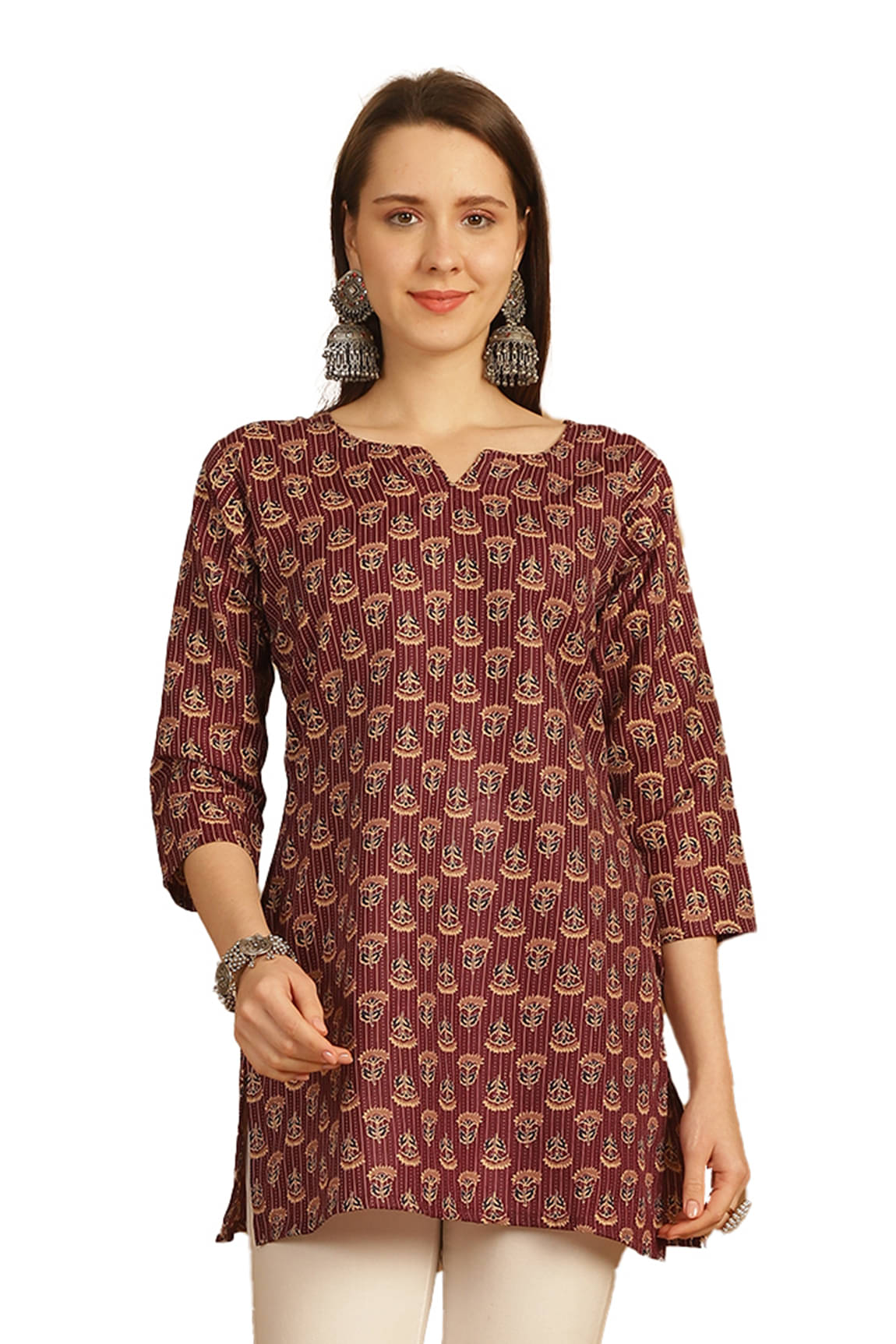     			wonder weave Women's Cotton Tunic ( Wine )