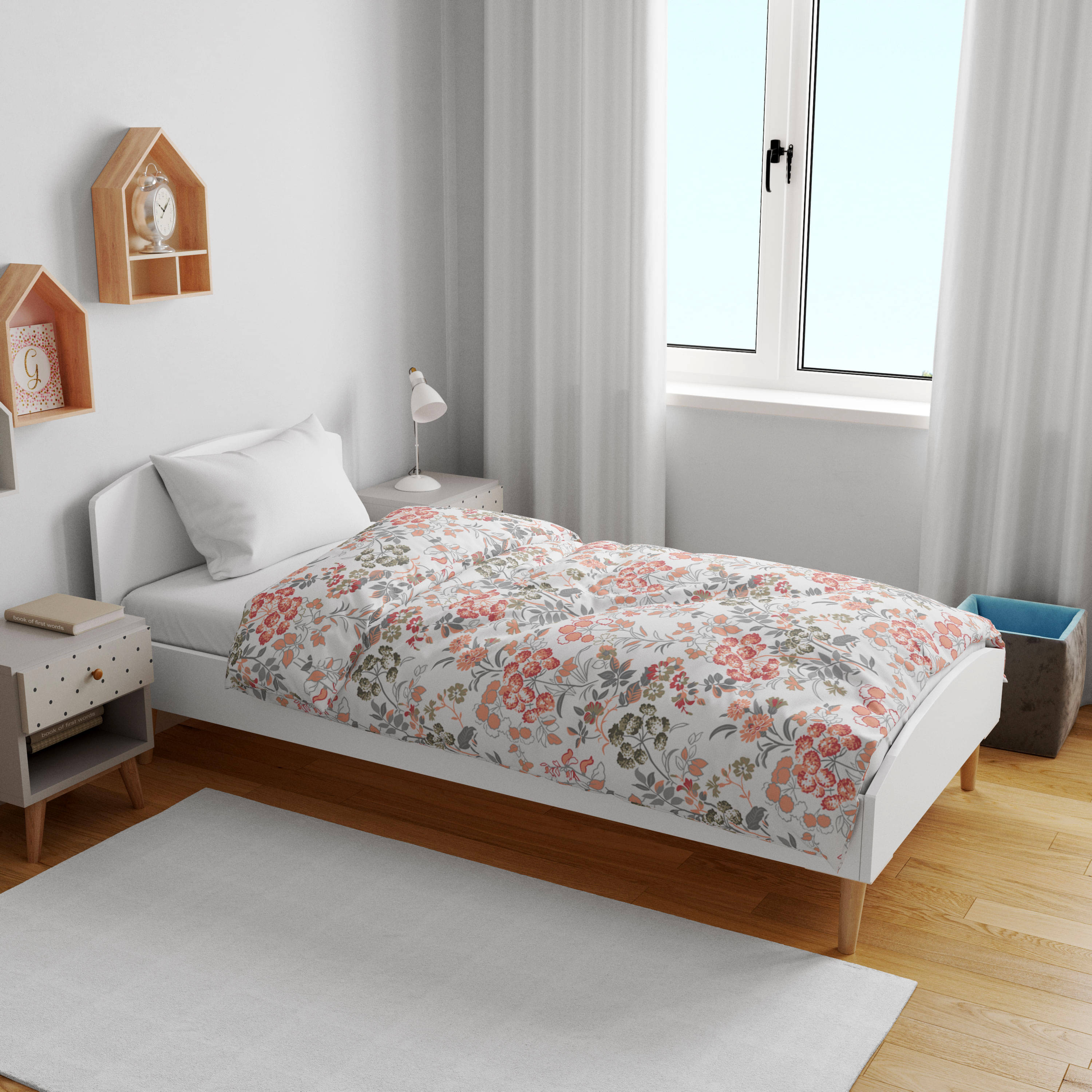 DIVINE CASA Cotton Floral Single Size Kids Dohars - Beige ( Pack of 1 ) DIVINE CASA Cotton Floral Single Size Kids Dohars - Beige ( Pack of 1 )