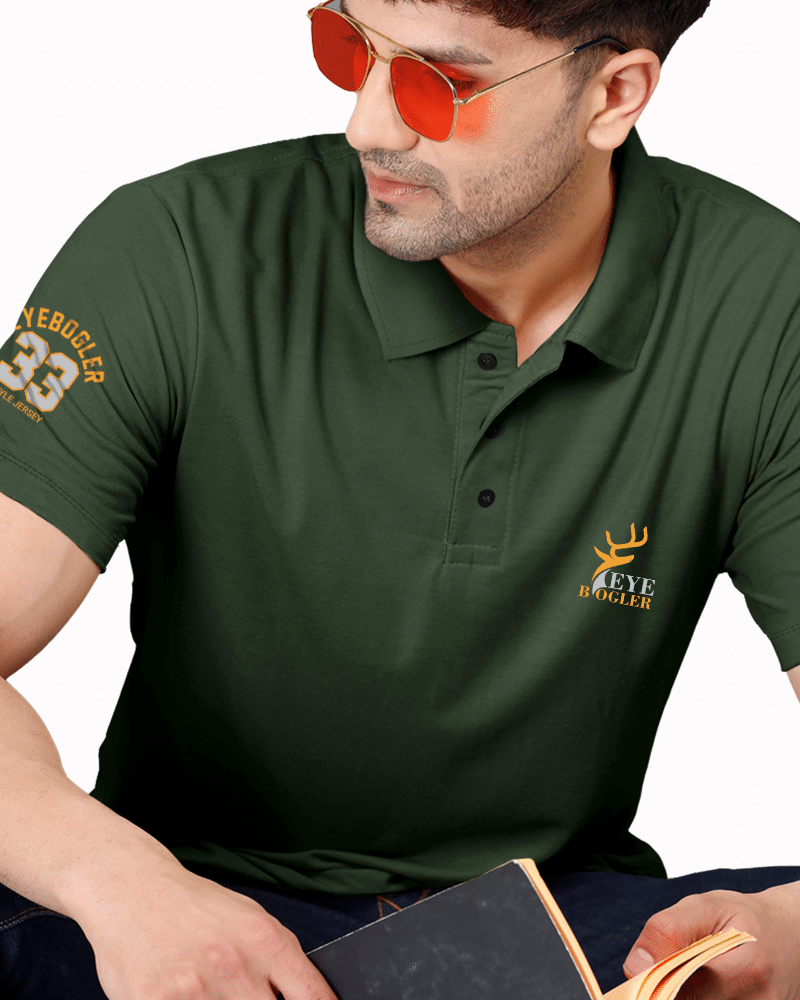     			Eyebogler Pack of 1 Polyester Regular Fit Solid Half Sleeves Men's Polo T Shirt ( Green )