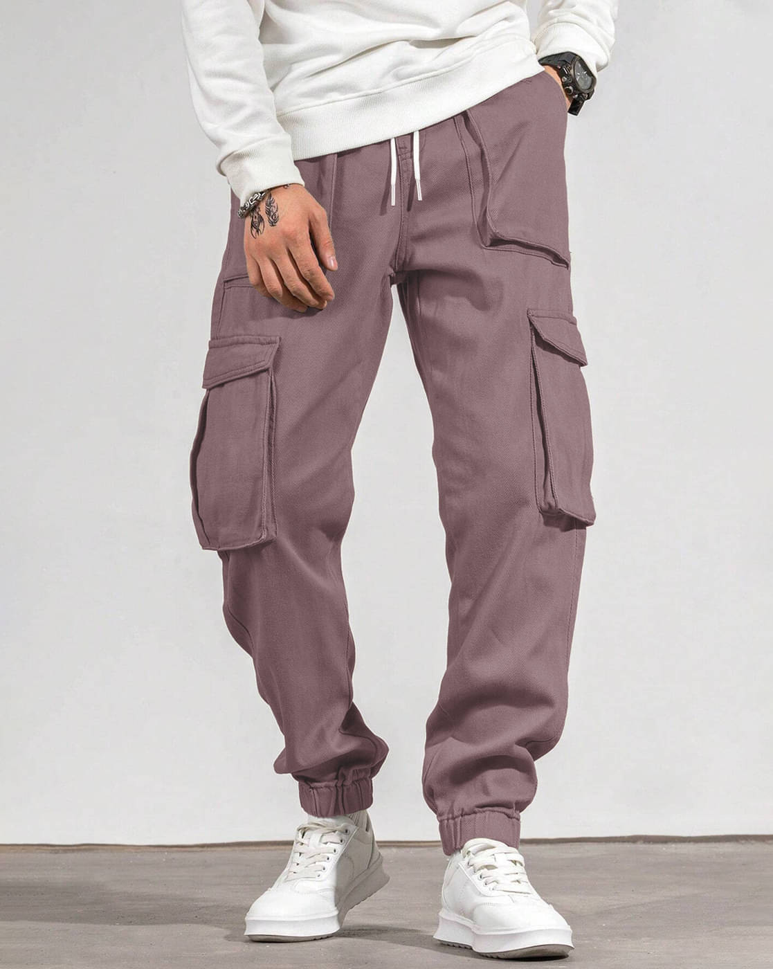     			Eyebogler Regular Flat Men's Cargos - Purple ( Pack of 1 )