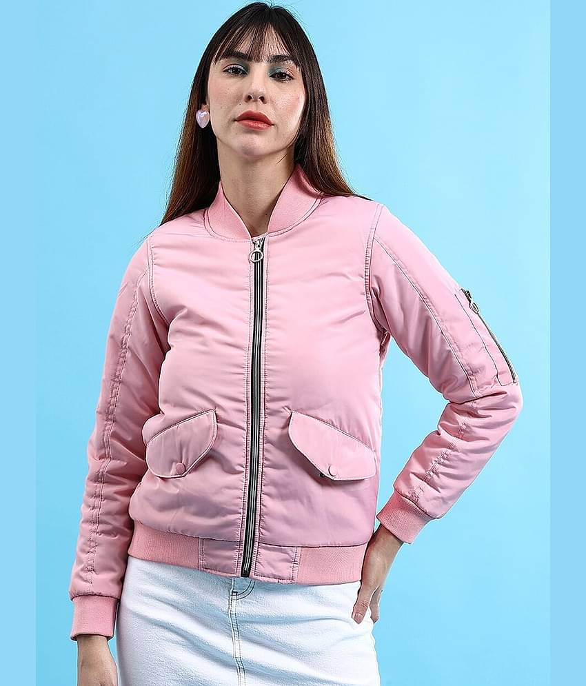 Freehand - Polyester Pink Bomber Jackets Pack of 1
