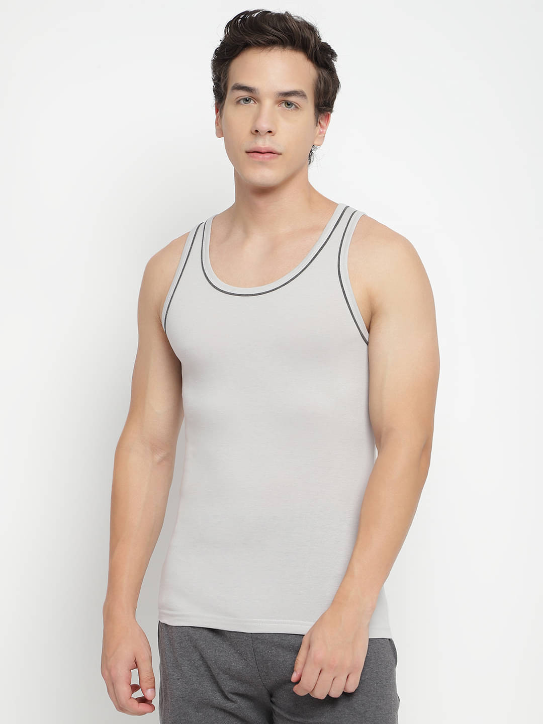 La Intimo Pack of 1 Cotton Basic Vest For Men ( Grey ) La Intimo Pack of 1 Cotton Basic Vest For Men ( Grey )