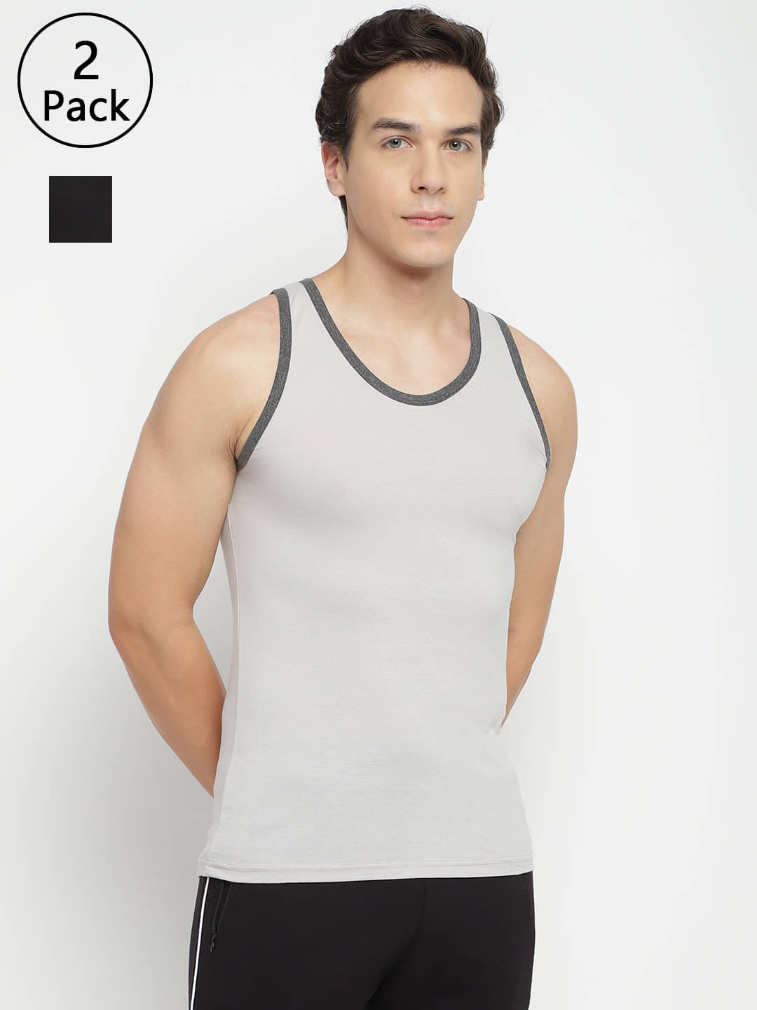     			La Intimo Pack of 2 Cotton Basic Vest For Men ( Multicolor1 )
