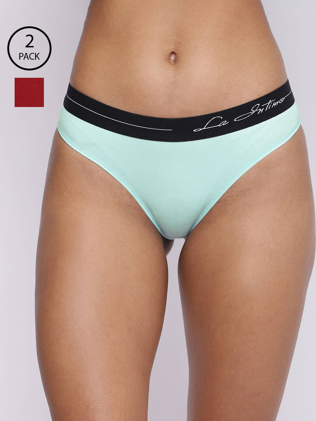     			La Intimo Pack of 2 Cotton Lycra Briefs For Women ( Multicolor1 )