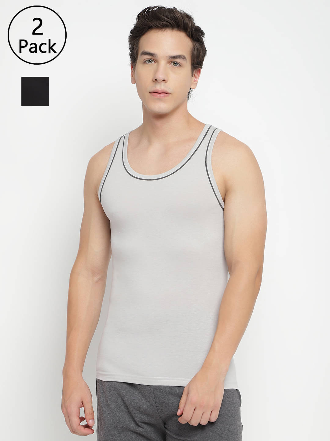     			La Intimo Pack of 2 Cotton Basic Vest For Men ( Multicolor1 )