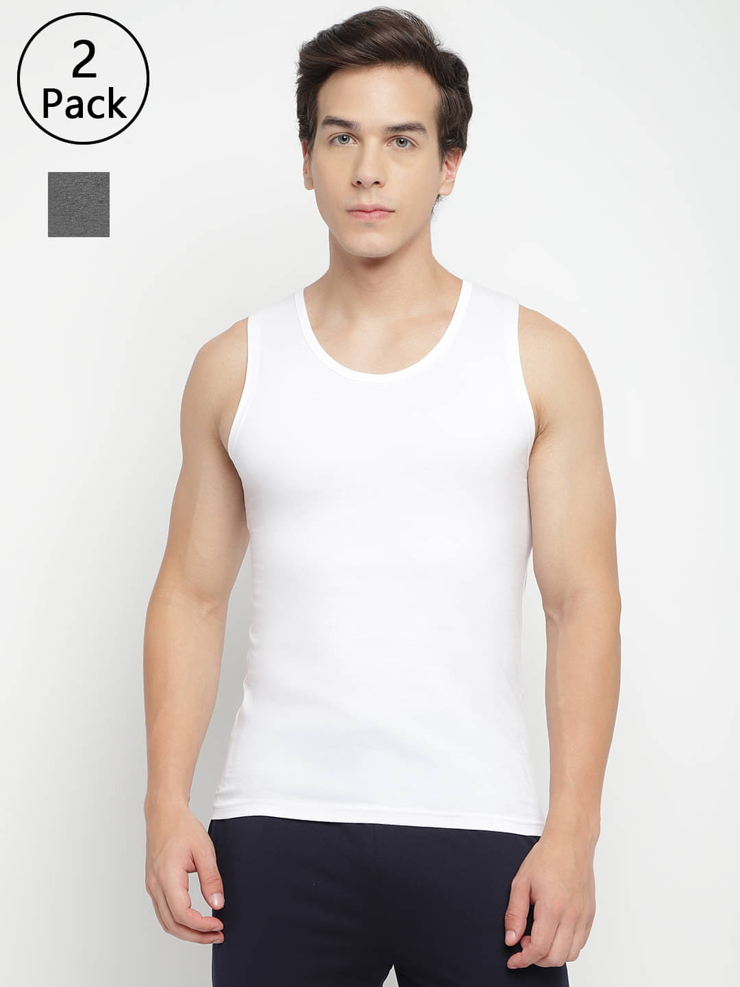 La Intimo Pack of 2 Cotton Basic Vest For Men ( Multicolor2 ) La Intimo Pack of 2 Cotton Basic Vest For Men ( Multicolor2 )