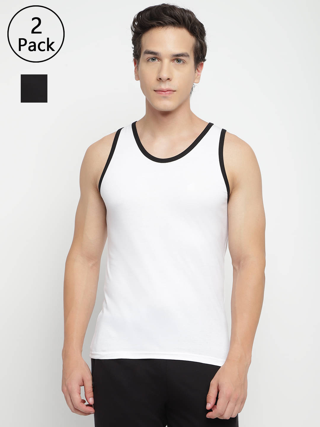La Intimo Pack of 2 Cotton Basic Vest For Men ( Multi ) La Intimo Pack of 2 Cotton Basic Vest For Men ( Multi )