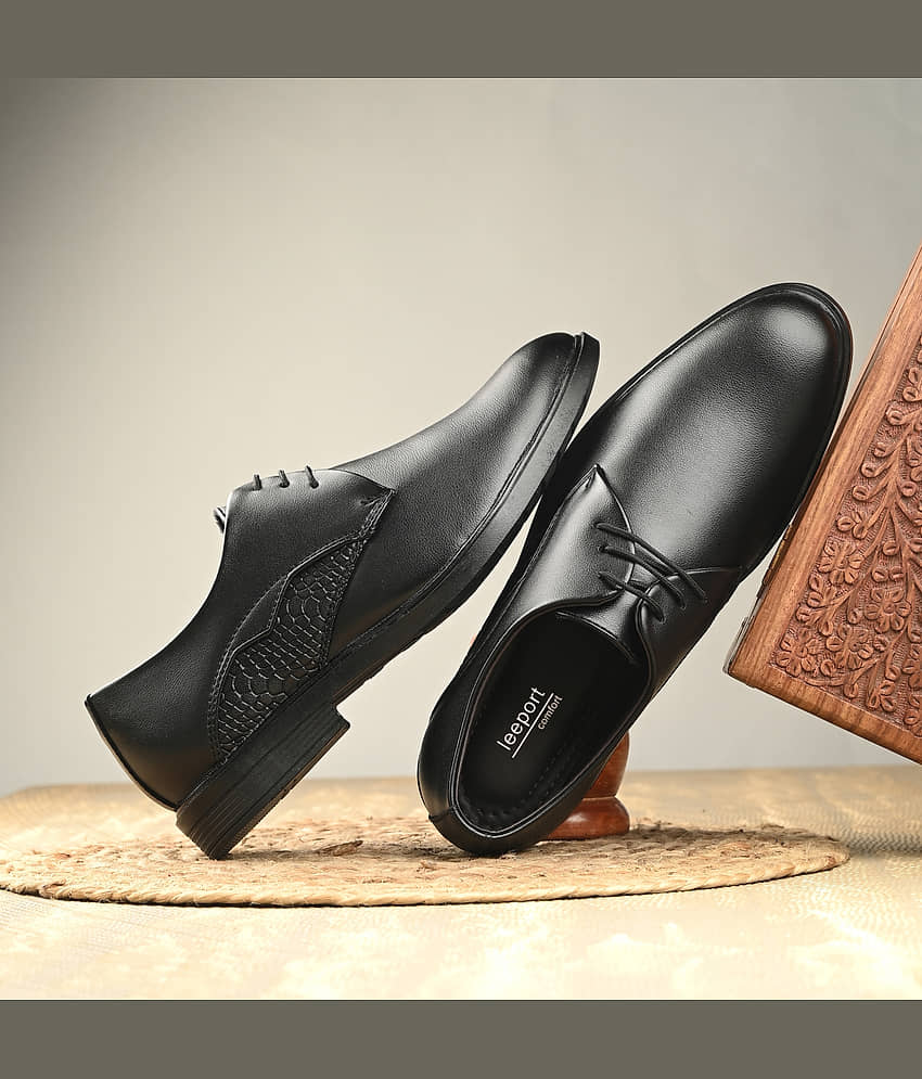 Leeport Black Men's Derby Formal Shoes - Formal Shoes | Buy online on ZillyBuy