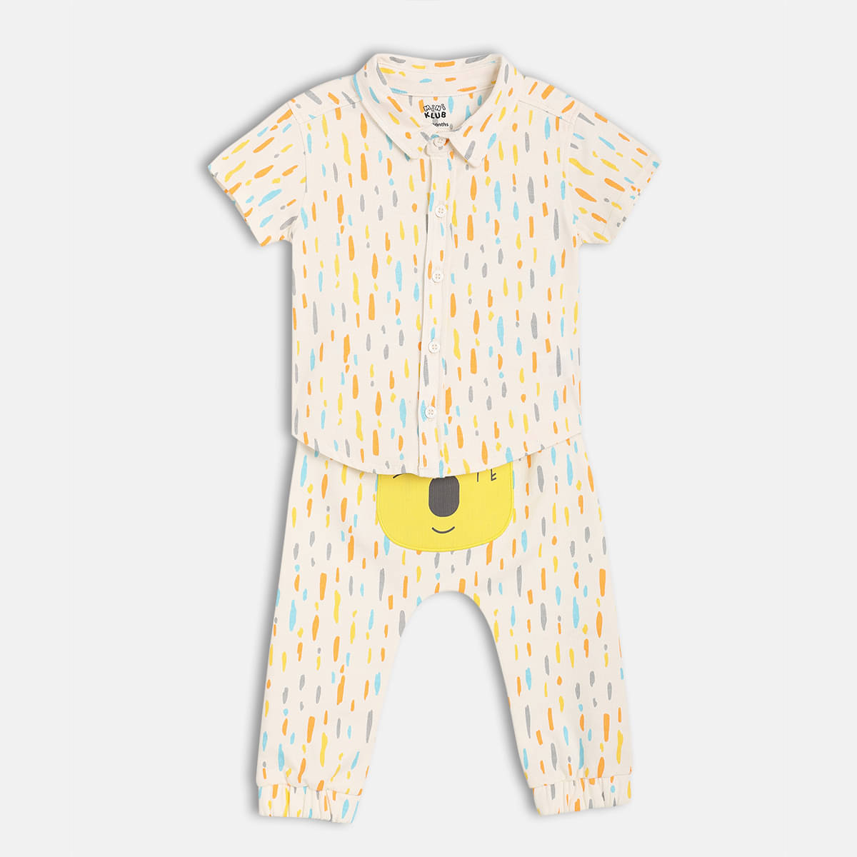     			MINI KLUB Pack of 1 Baby Boys Cotton Shirt & Pants Set ( White )
