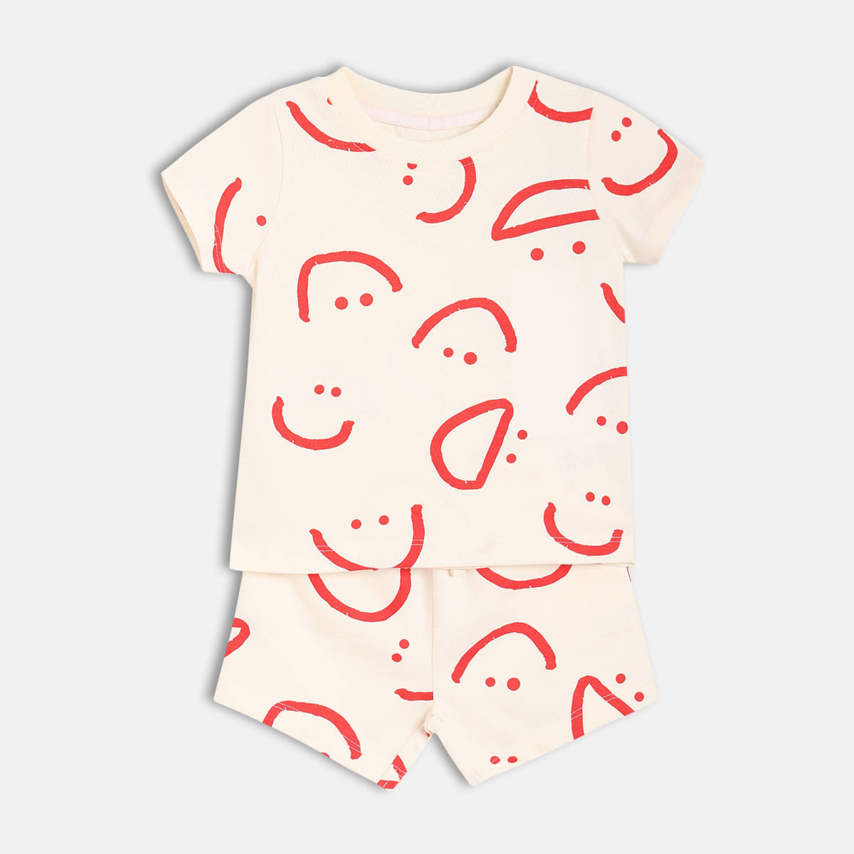     			MINI KLUB Pack of 1 Baby Boys Cotton T-Shirt & Shorts Set ( White )
